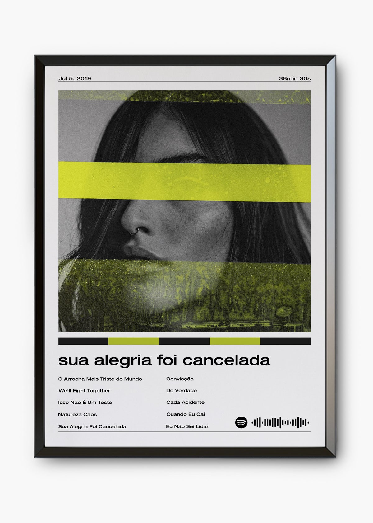 Quadro decorativo Fresno Sua Alegria Foi Cancelada — arte musical para parede | Cübe Quadros