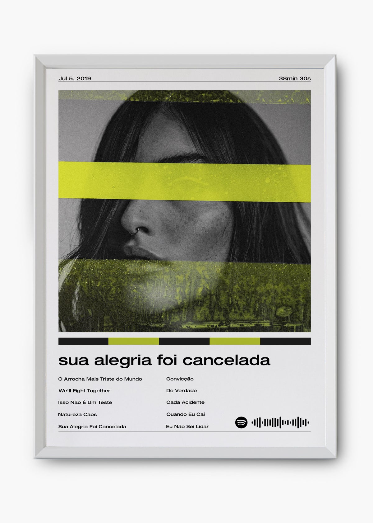 Quadro decorativo Fresno Sua Alegria Foi Cancelada — arte musical para parede | Cübe Quadros