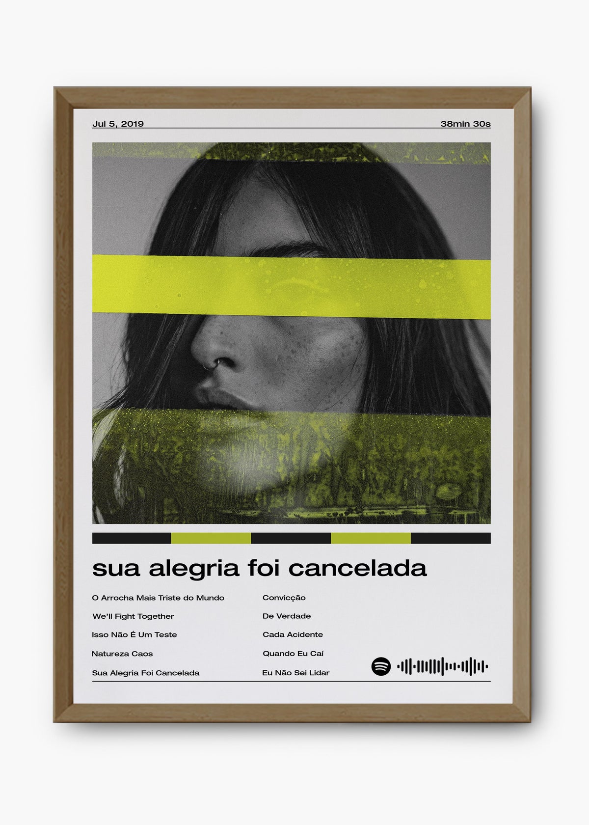 Quadro decorativo Fresno Sua Alegria Foi Cancelada — arte musical para parede | Cübe Quadros