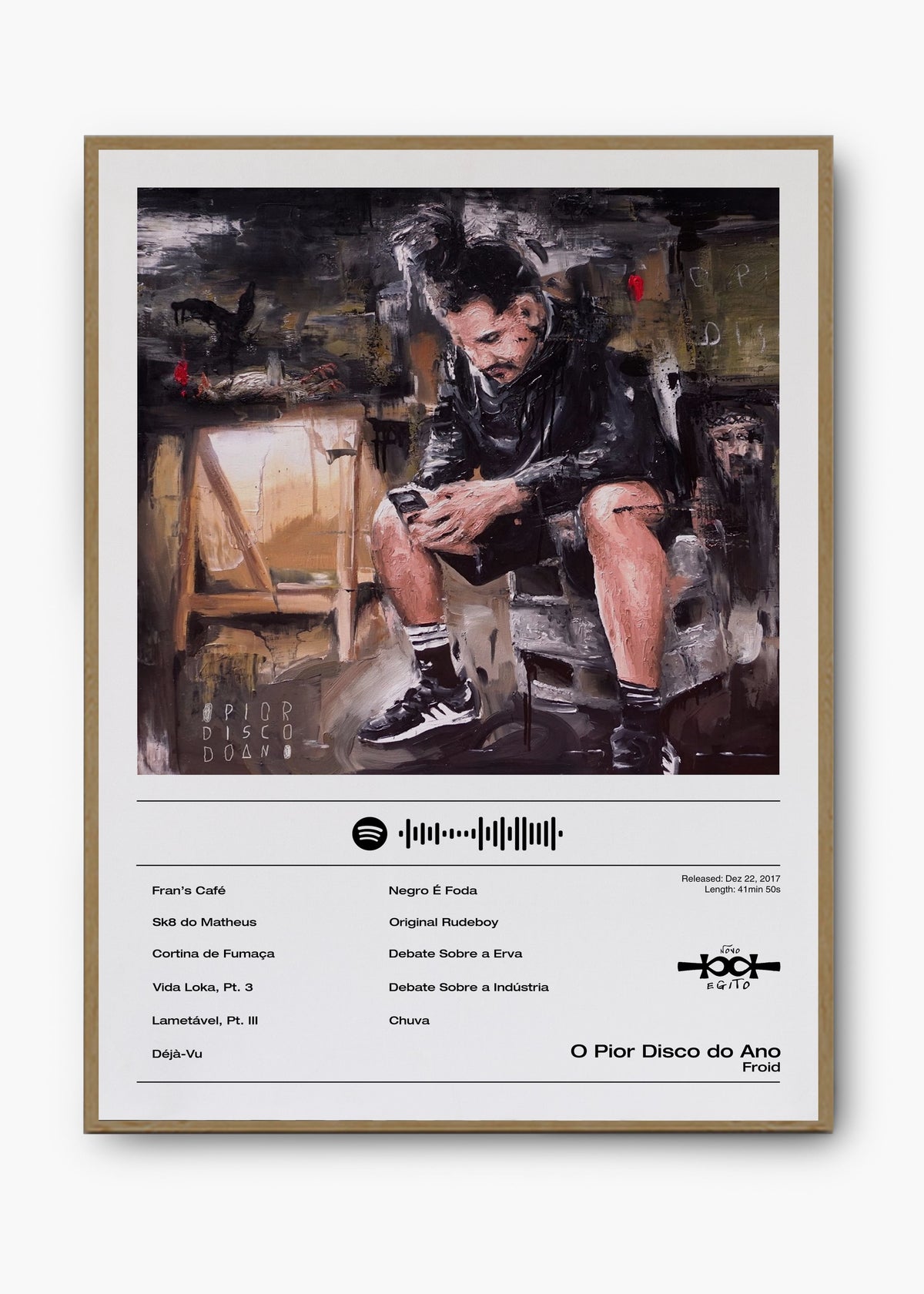 Quadro decorativo Froid O Pior Disco do Ano — arte musical brasileira para parede | Cübe Quadros