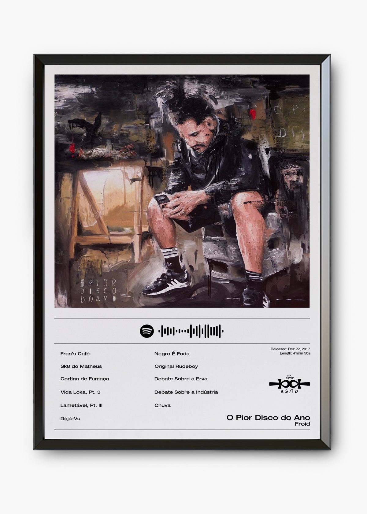 Quadro decorativo Froid O Pior Disco do Ano — arte musical brasileira para parede | Cübe Quadros