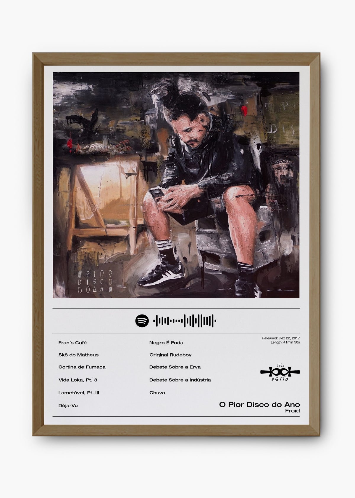 Quadro decorativo Froid O Pior Disco do Ano — arte musical brasileira para parede | Cübe Quadros