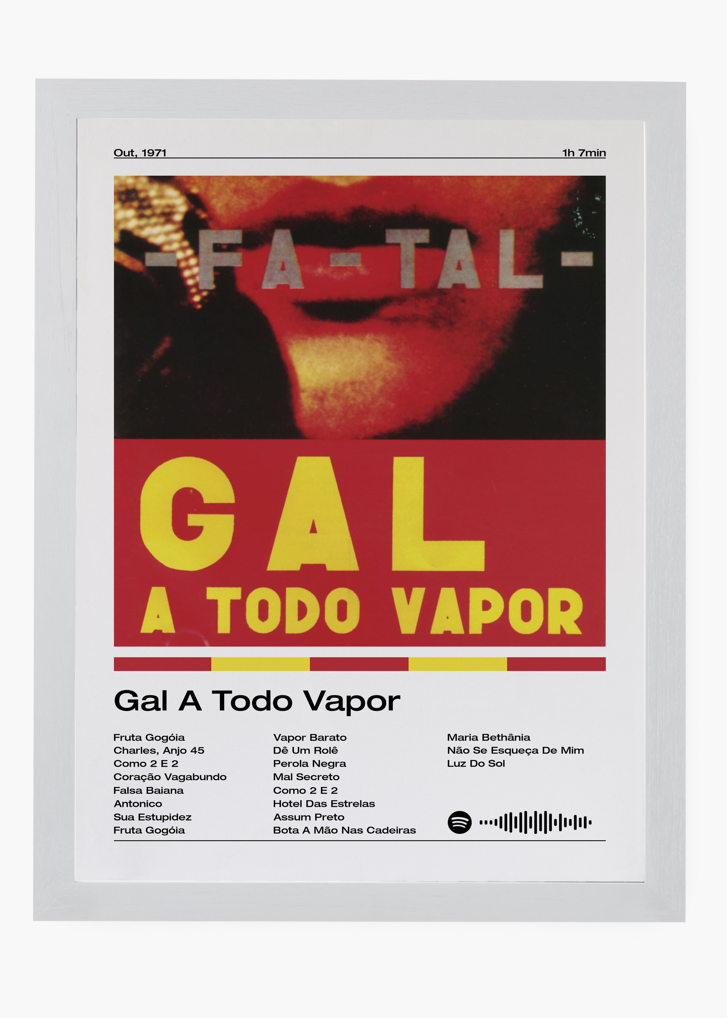 Quadro decorativo Gal Costa Gal A Todo Vapor — arte musical brasileira para parede | Cübe Quadros