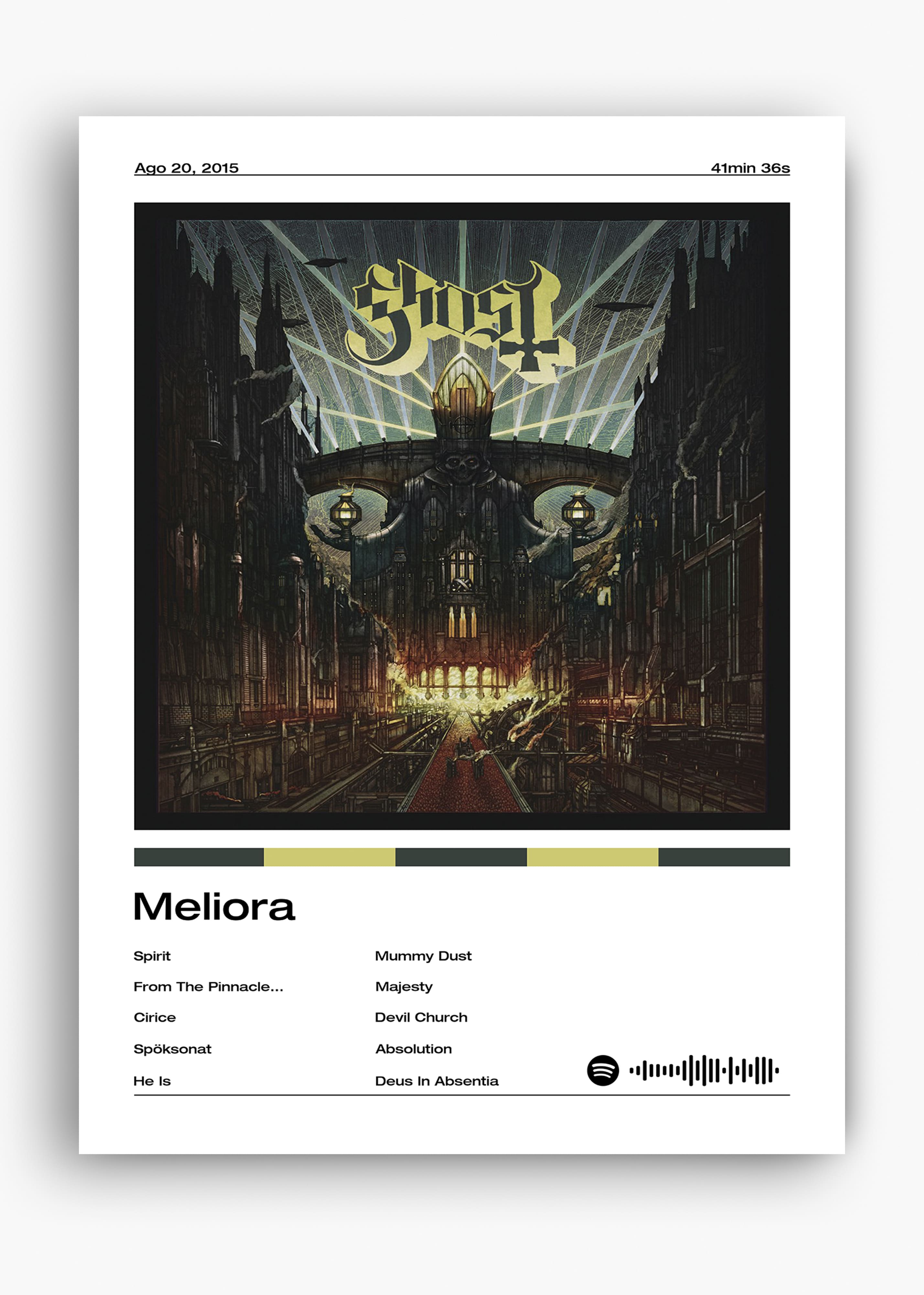 Quadro decorativo Ghost Meliora — arte musical para parede | Cübe Quadros