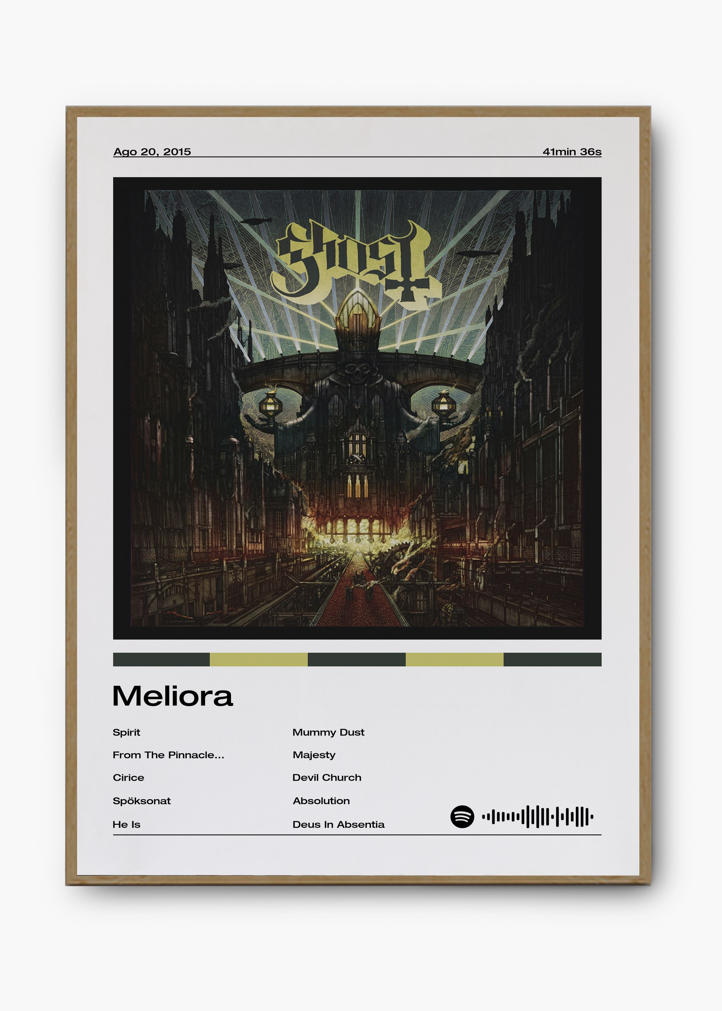Quadro decorativo Ghost Meliora — arte musical para parede | Cübe Quadros