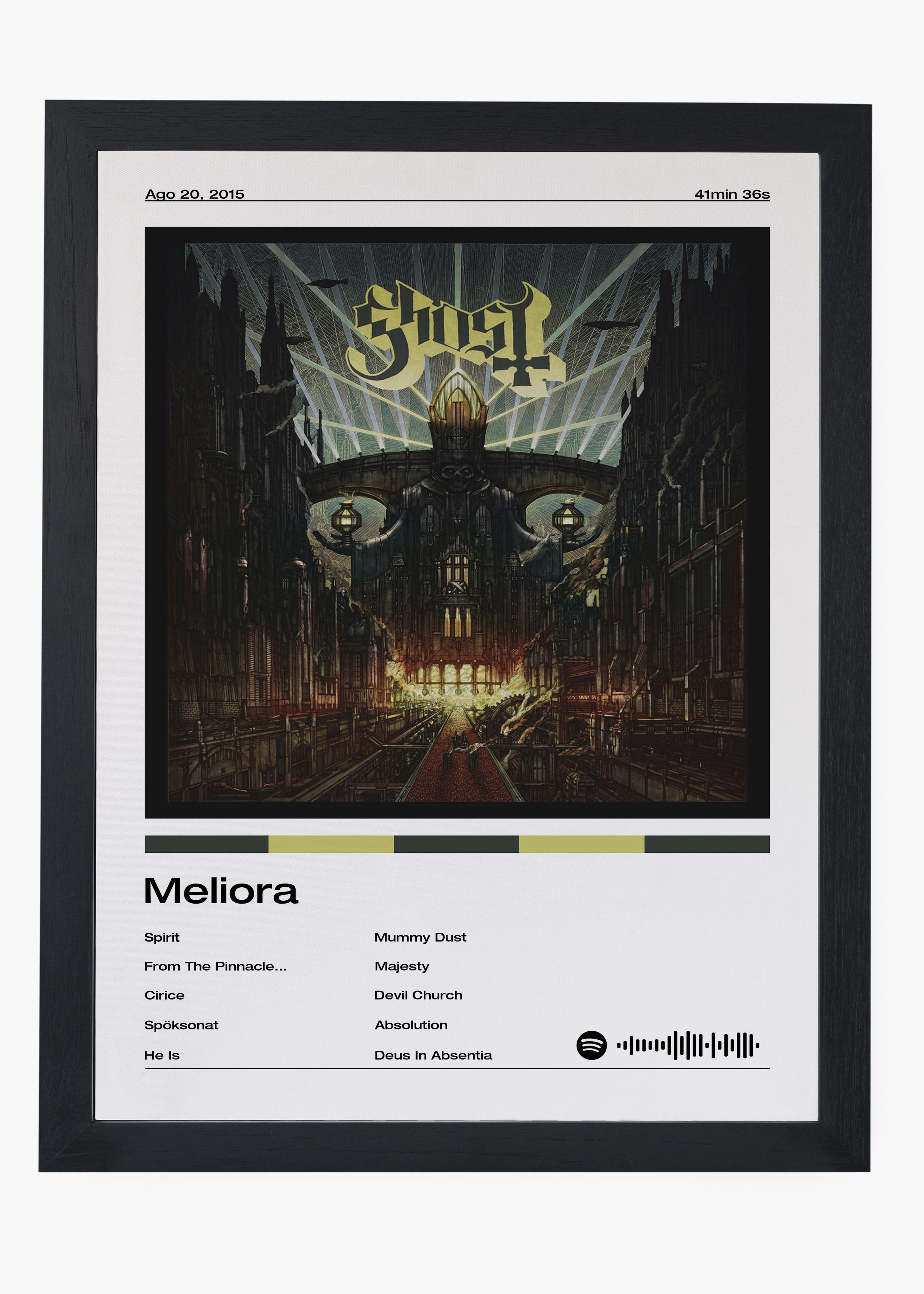Quadro decorativo Ghost Meliora — arte musical para parede | Cübe Quadros