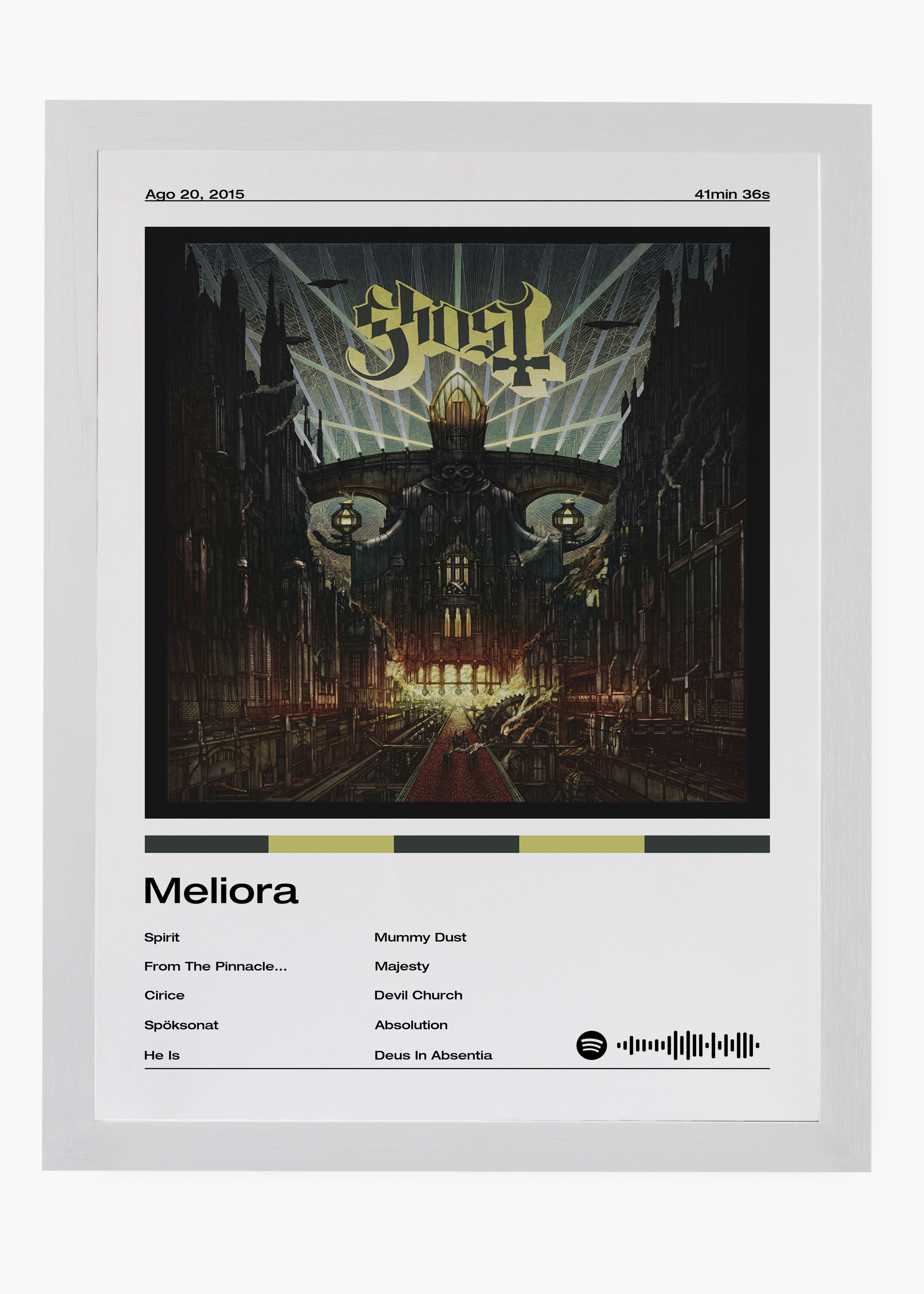 Quadro decorativo Ghost Meliora — arte musical para parede | Cübe Quadros