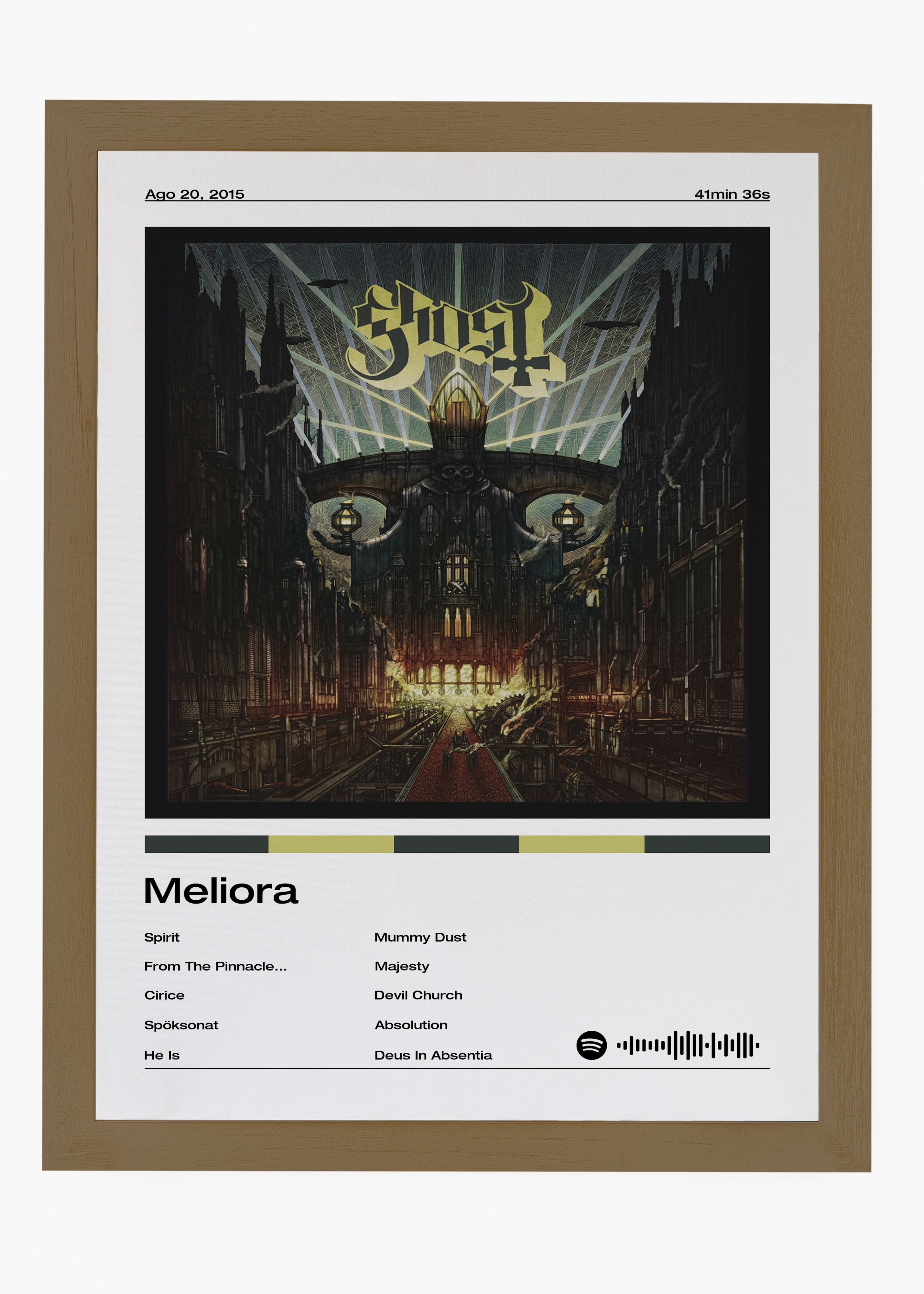 Quadro decorativo Ghost Meliora — arte musical para parede | Cübe Quadros