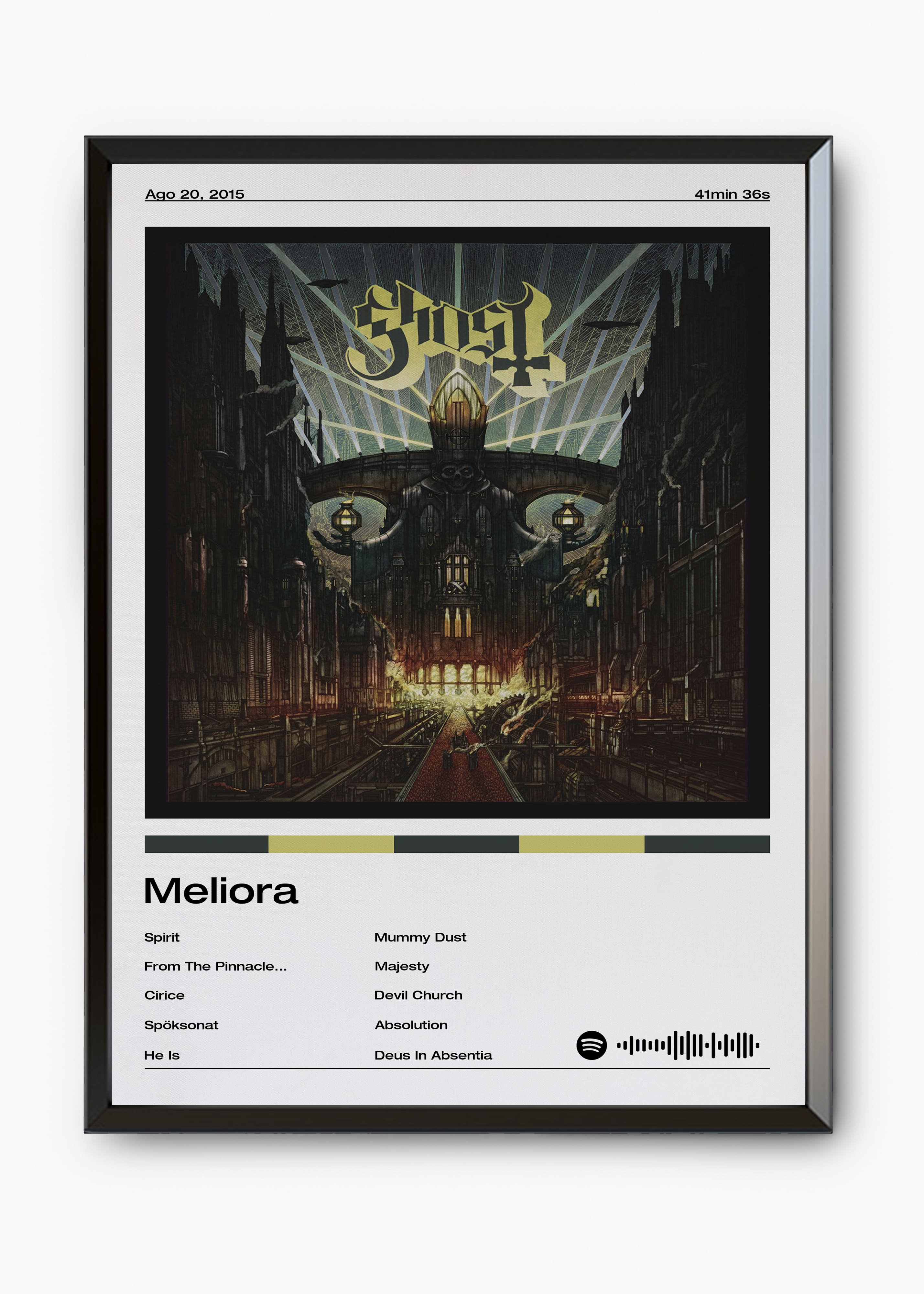 Quadro decorativo Ghost Meliora — arte musical para parede | Cübe Quadros