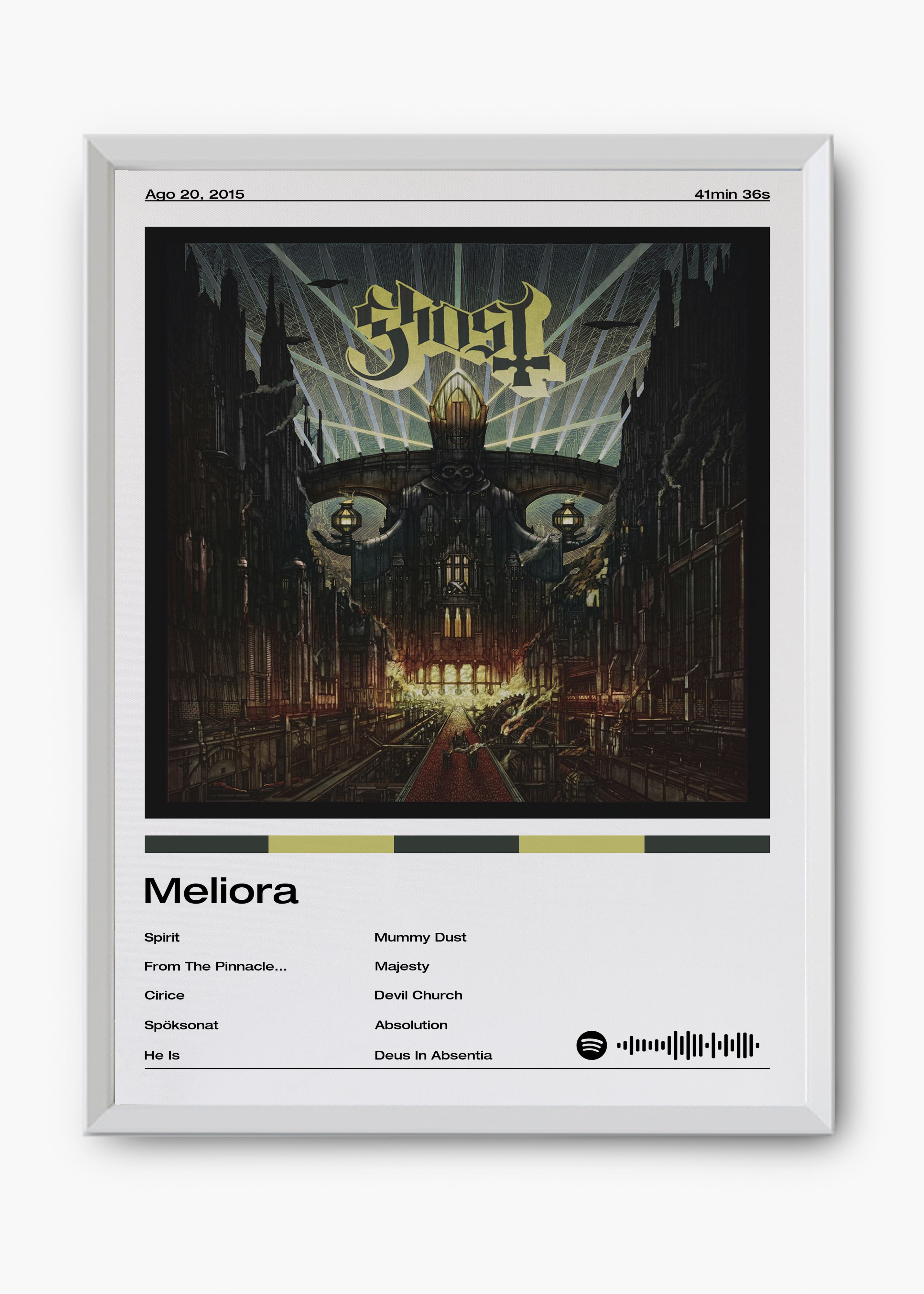 Quadro decorativo Ghost Meliora — arte musical para parede | Cübe Quadros