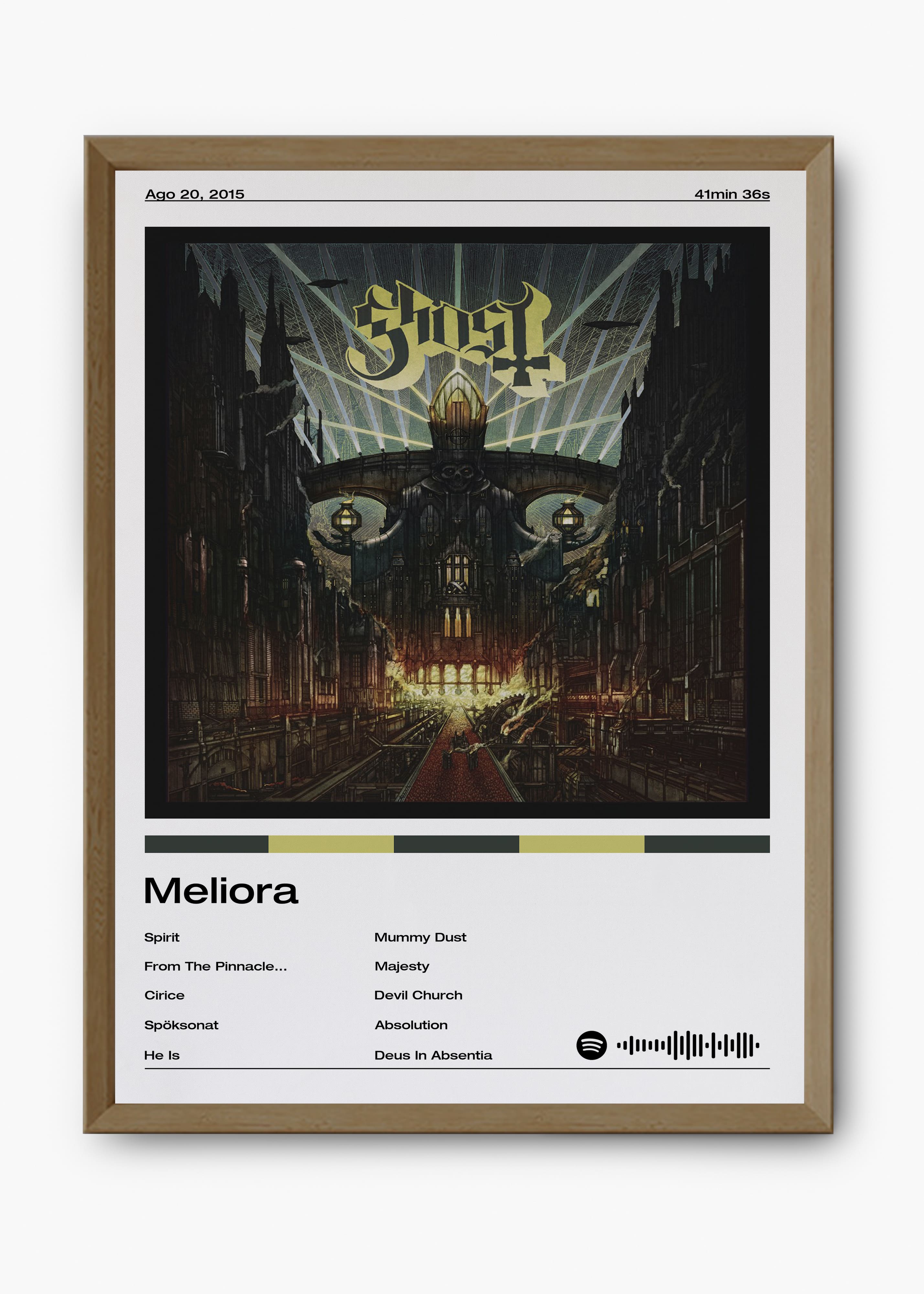 Quadro decorativo Ghost Meliora — arte musical para parede | Cübe Quadros
