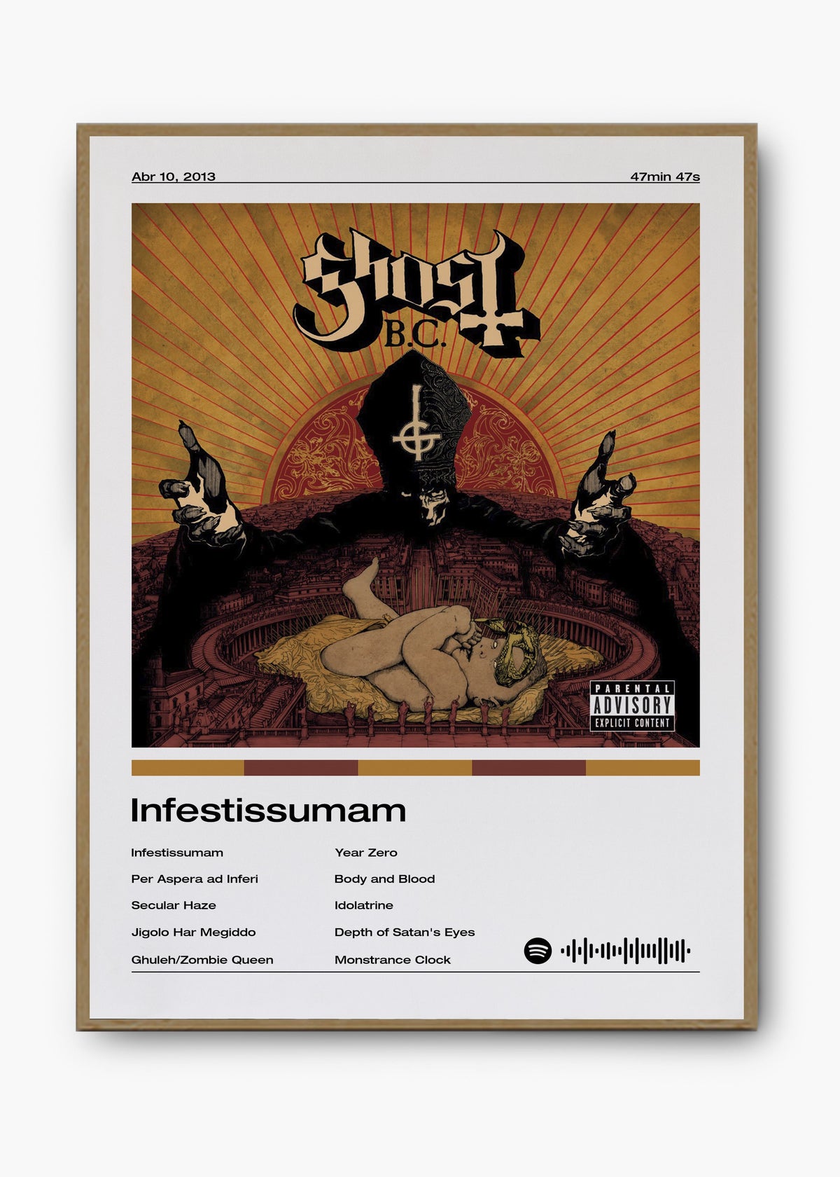 Quadro decorativo Ghost Infestissumam — arte musical para parede | Cübe Quadros