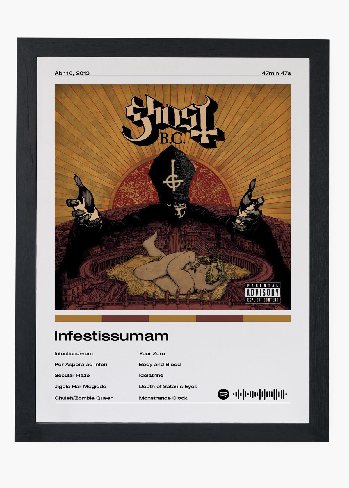 Quadro decorativo Ghost Infestissumam — arte musical para parede | Cübe Quadros
