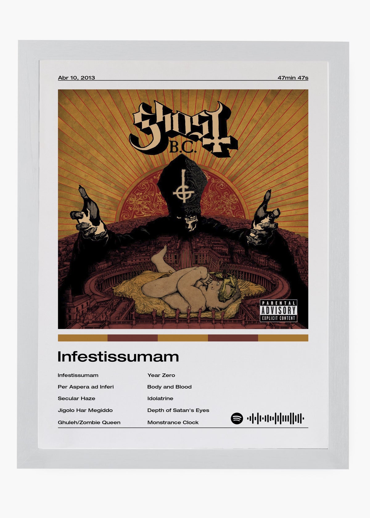 Quadro decorativo Ghost Infestissumam — arte musical para parede | Cübe Quadros