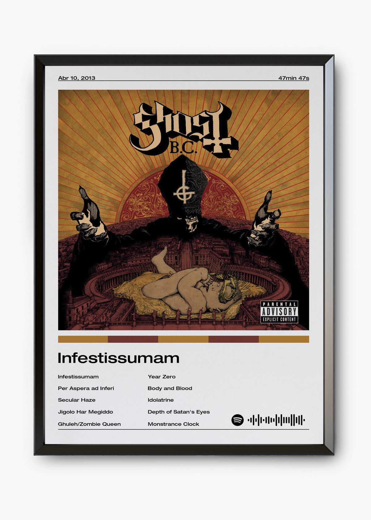 Quadro decorativo Ghost Infestissumam — arte musical para parede | Cübe Quadros