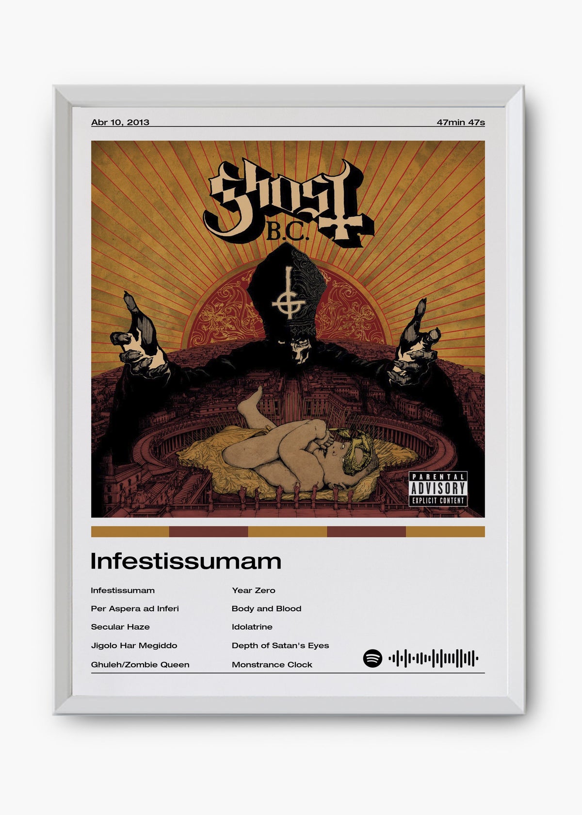 Quadro decorativo Ghost Infestissumam — arte musical para parede | Cübe Quadros
