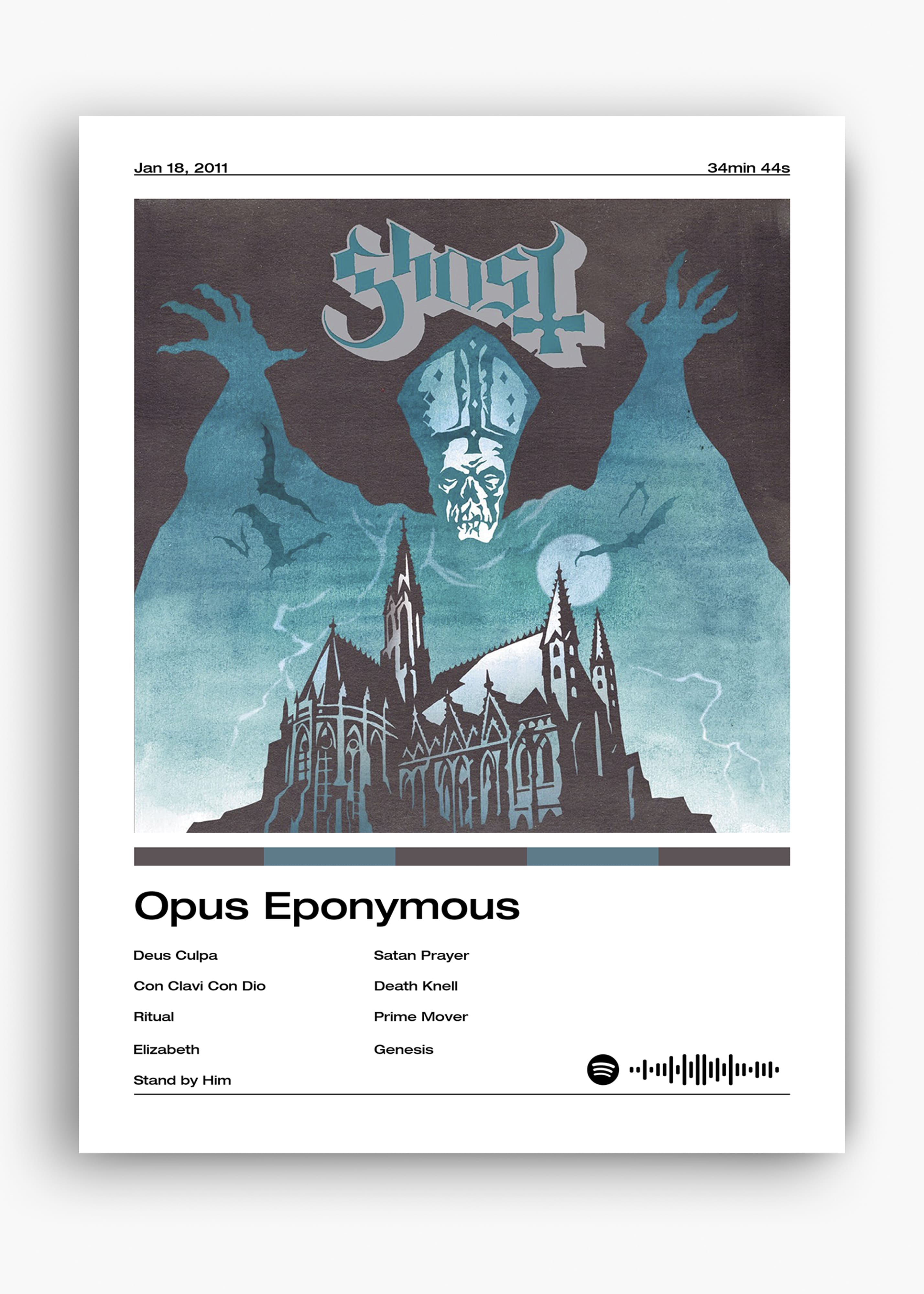 Quadro decorativo Ghost Opus Eponymous — arte musical para parede | Cübe Quadros