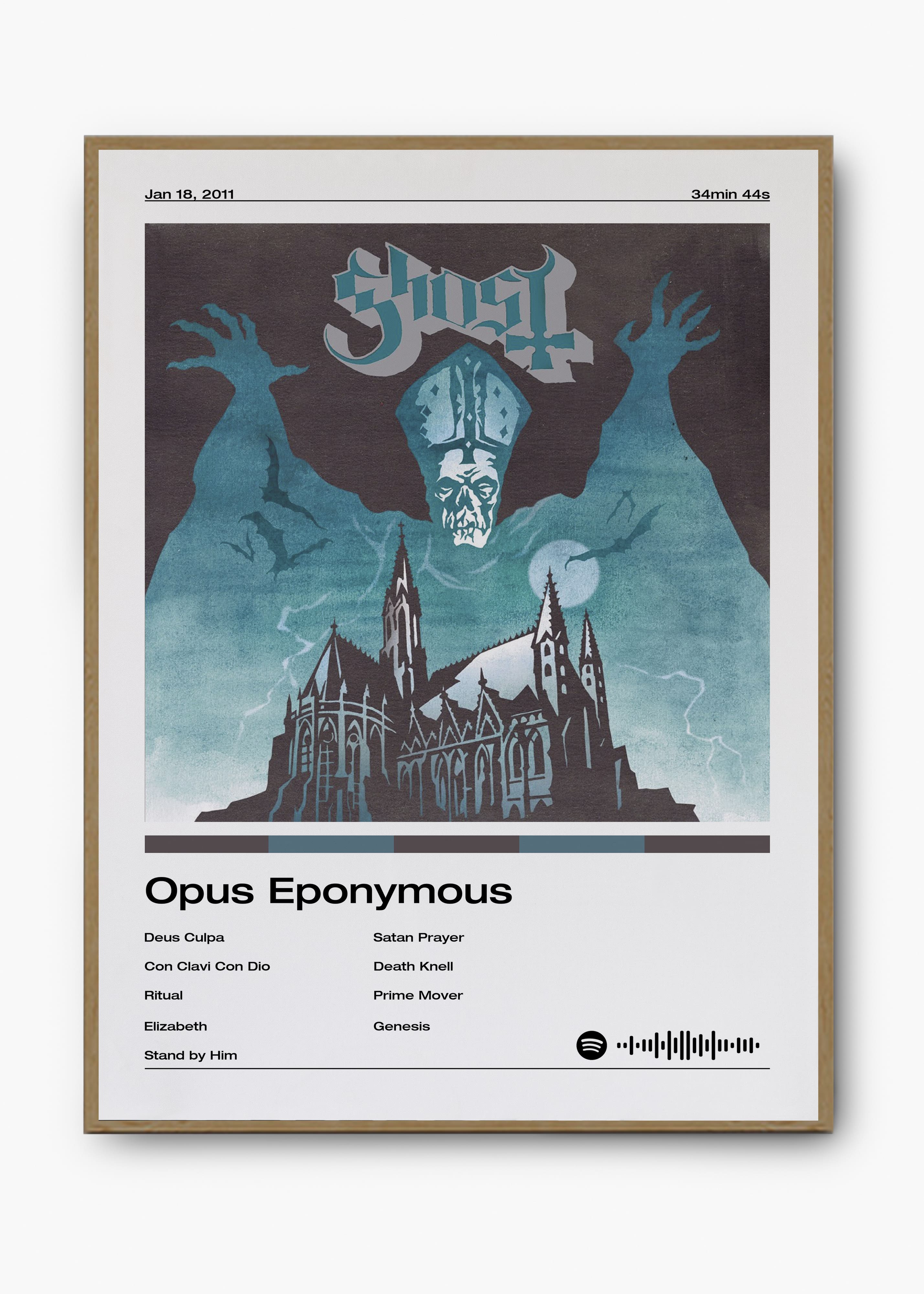 Quadro decorativo Ghost Opus Eponymous — arte musical para parede | Cübe Quadros