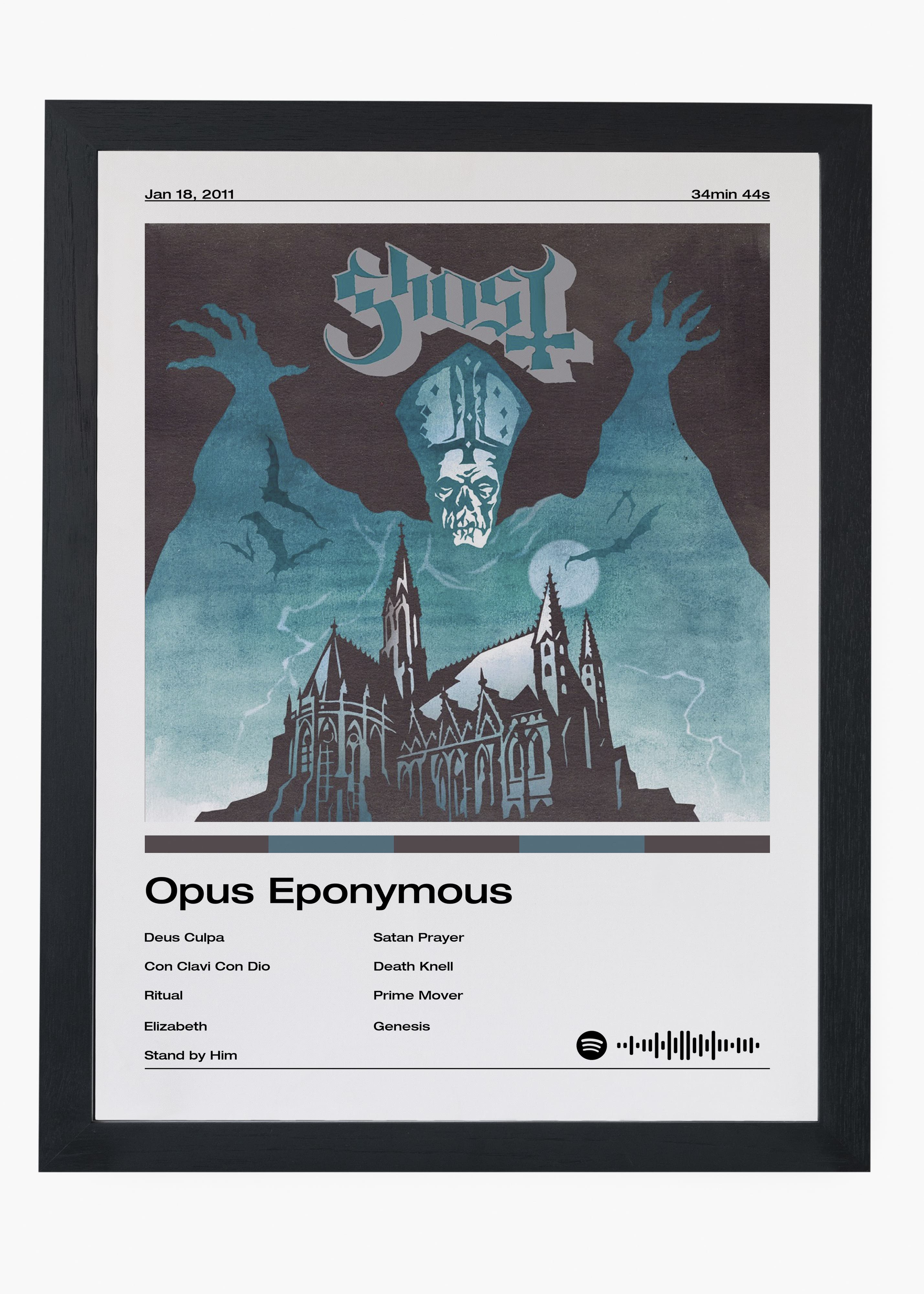 Quadro decorativo Ghost Opus Eponymous — arte musical para parede | Cübe Quadros