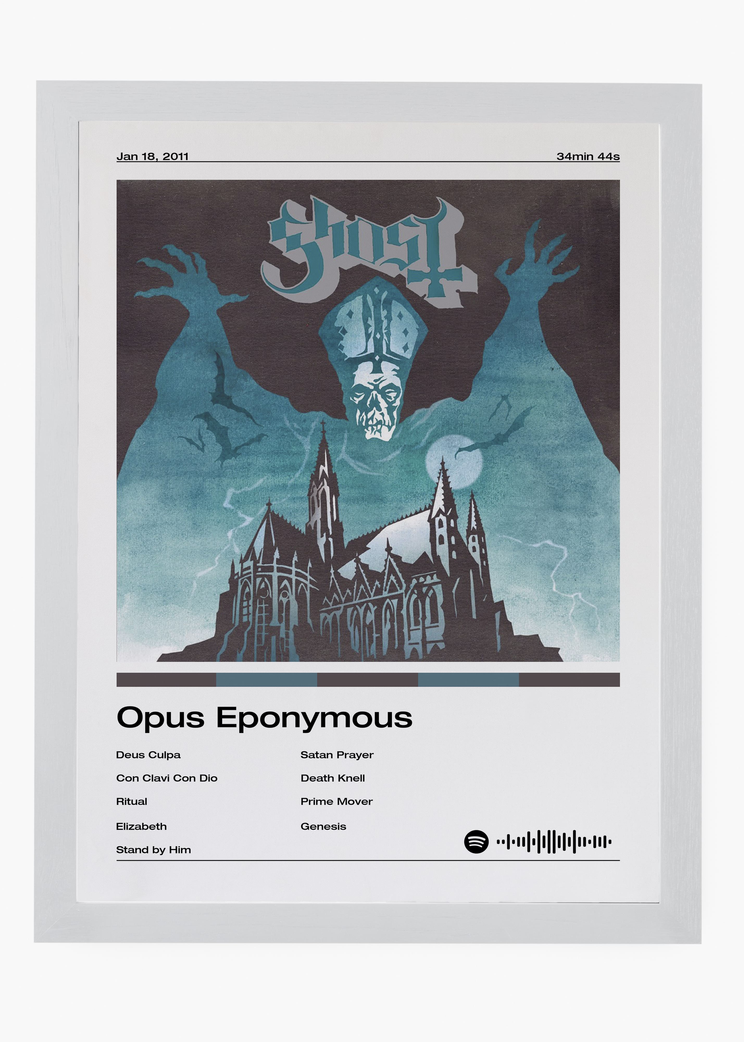 Quadro decorativo Ghost Opus Eponymous — arte musical para parede | Cübe Quadros