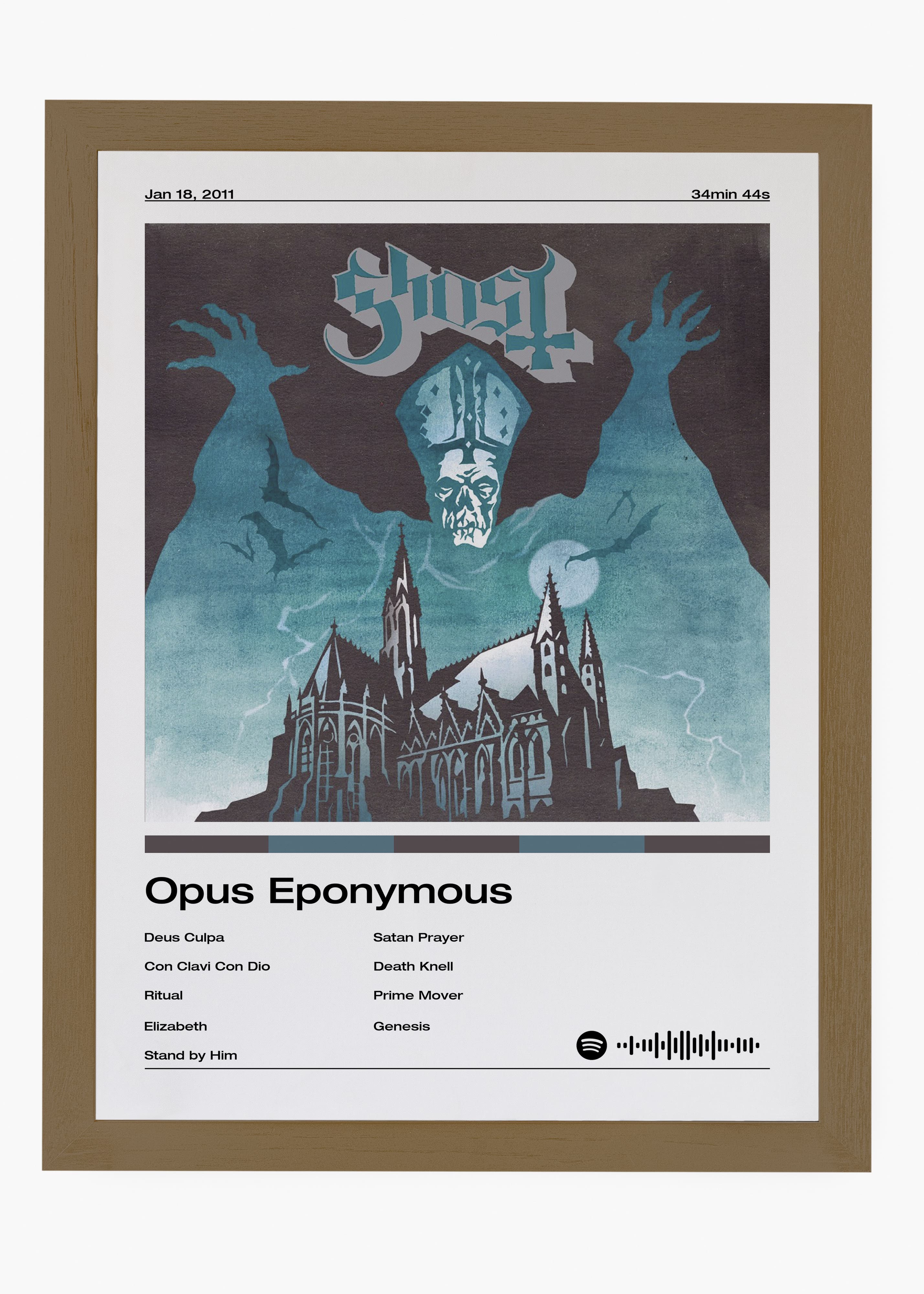 Quadro decorativo Ghost Opus Eponymous — arte musical para parede | Cübe Quadros