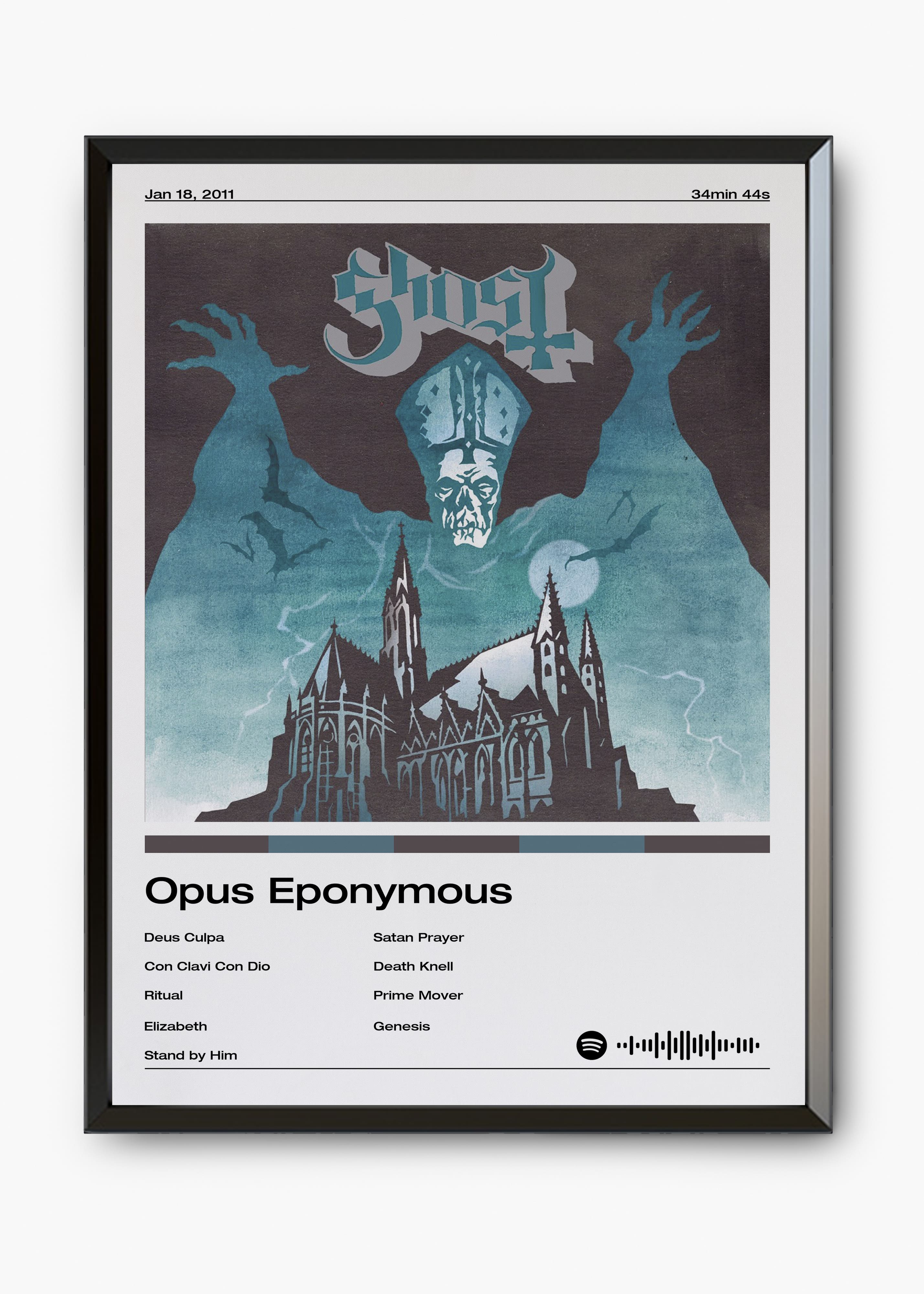 Quadro decorativo Ghost Opus Eponymous — arte musical para parede | Cübe Quadros