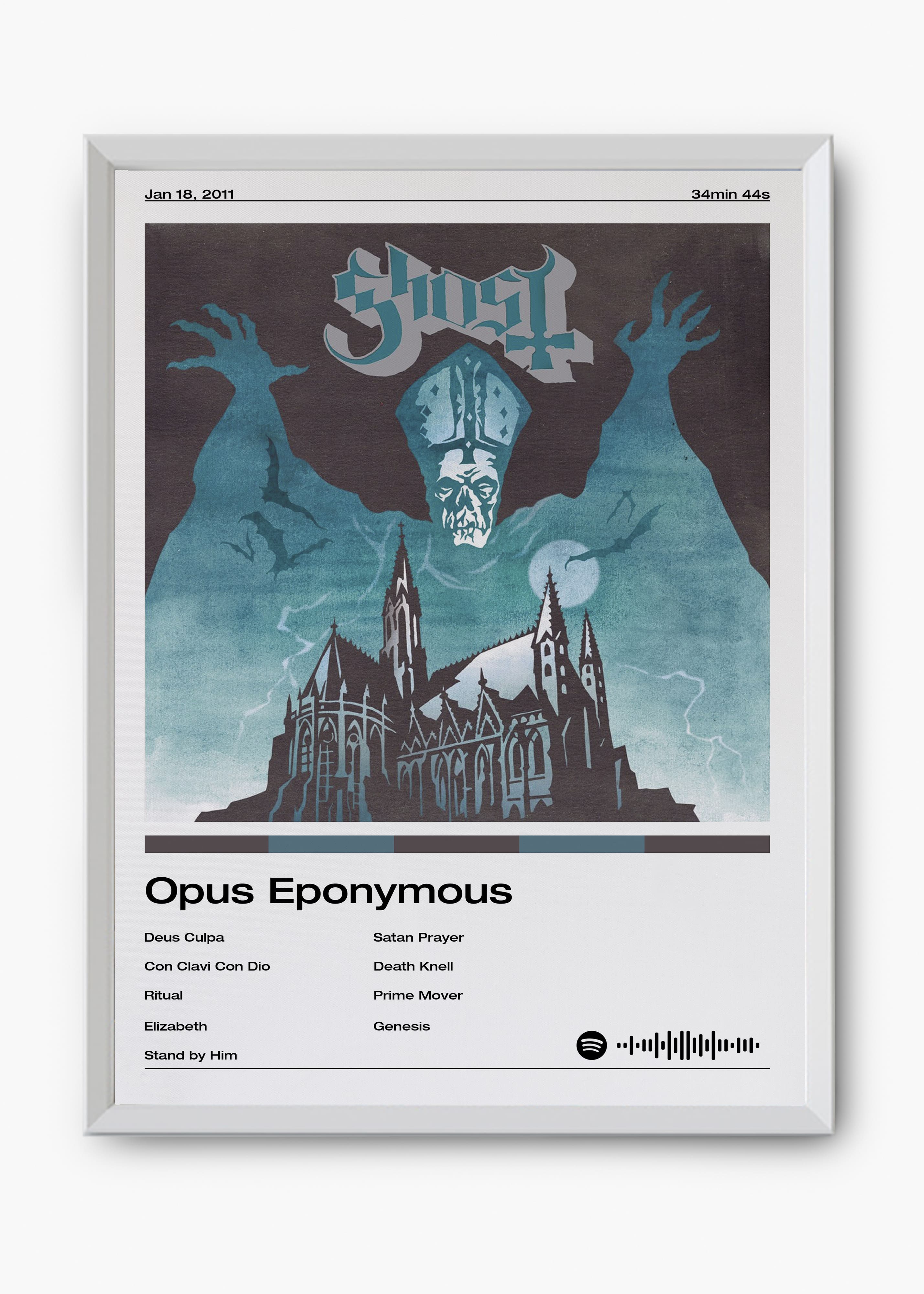 Quadro decorativo Ghost Opus Eponymous — arte musical para parede | Cübe Quadros
