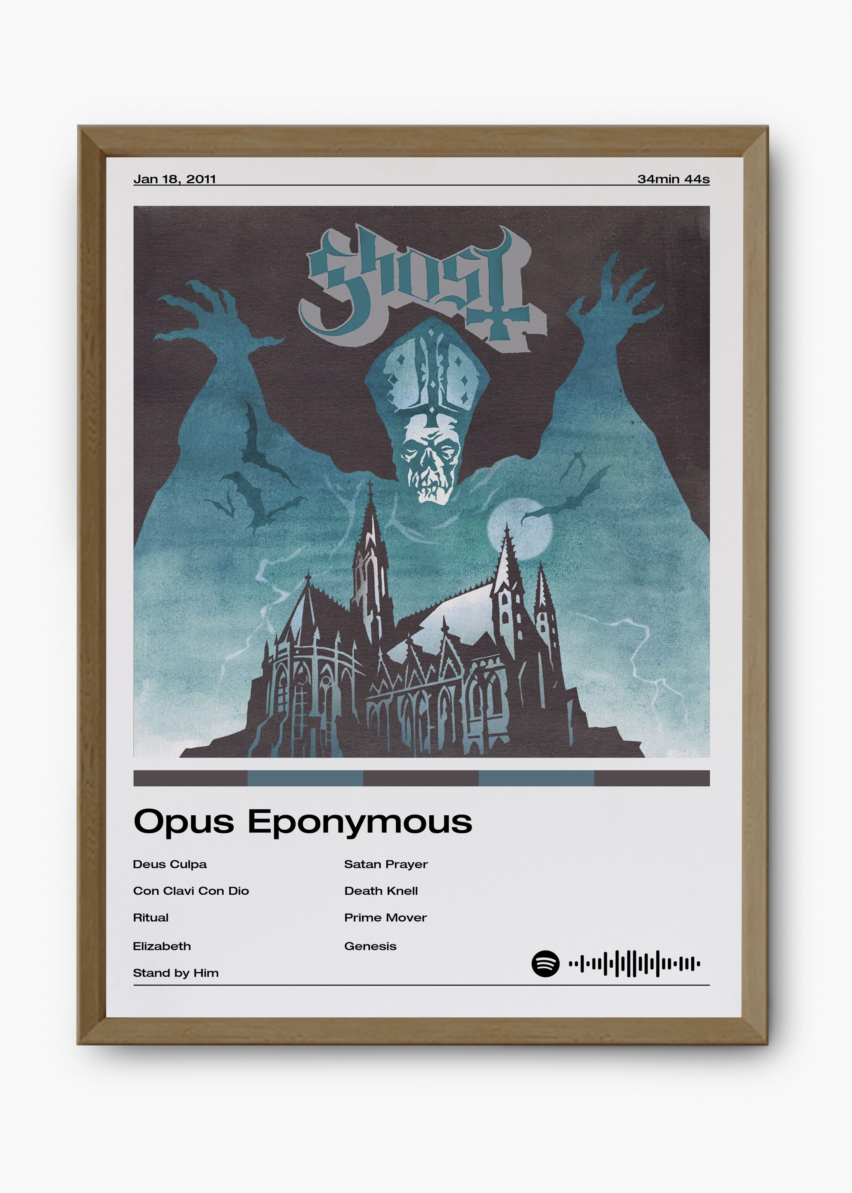 Quadro decorativo Ghost Opus Eponymous — arte musical para parede | Cübe Quadros
