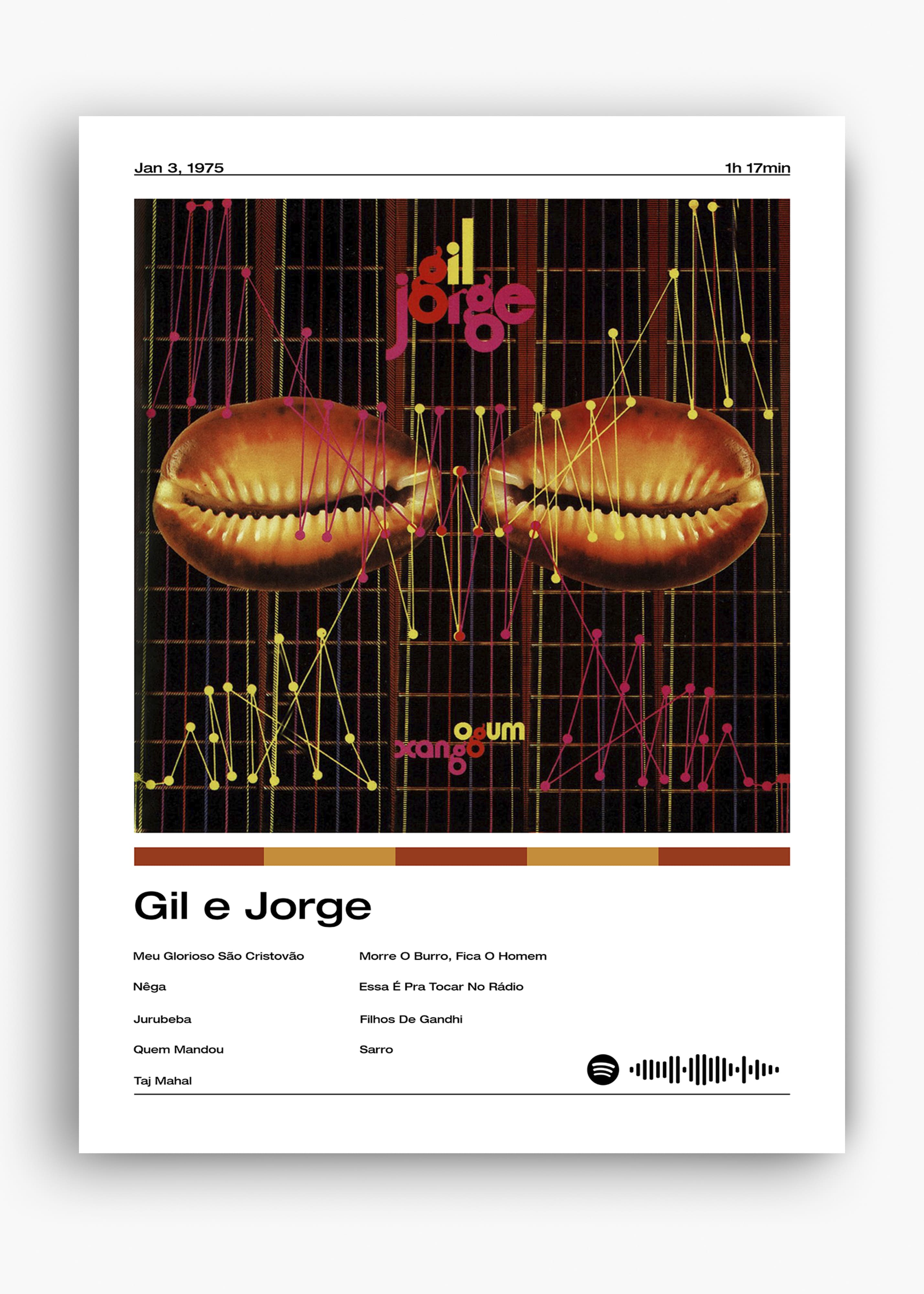 Quadro decorativo Gilberto Gil e Jorge — arte musical brasileira para parede | Cübe Quadros