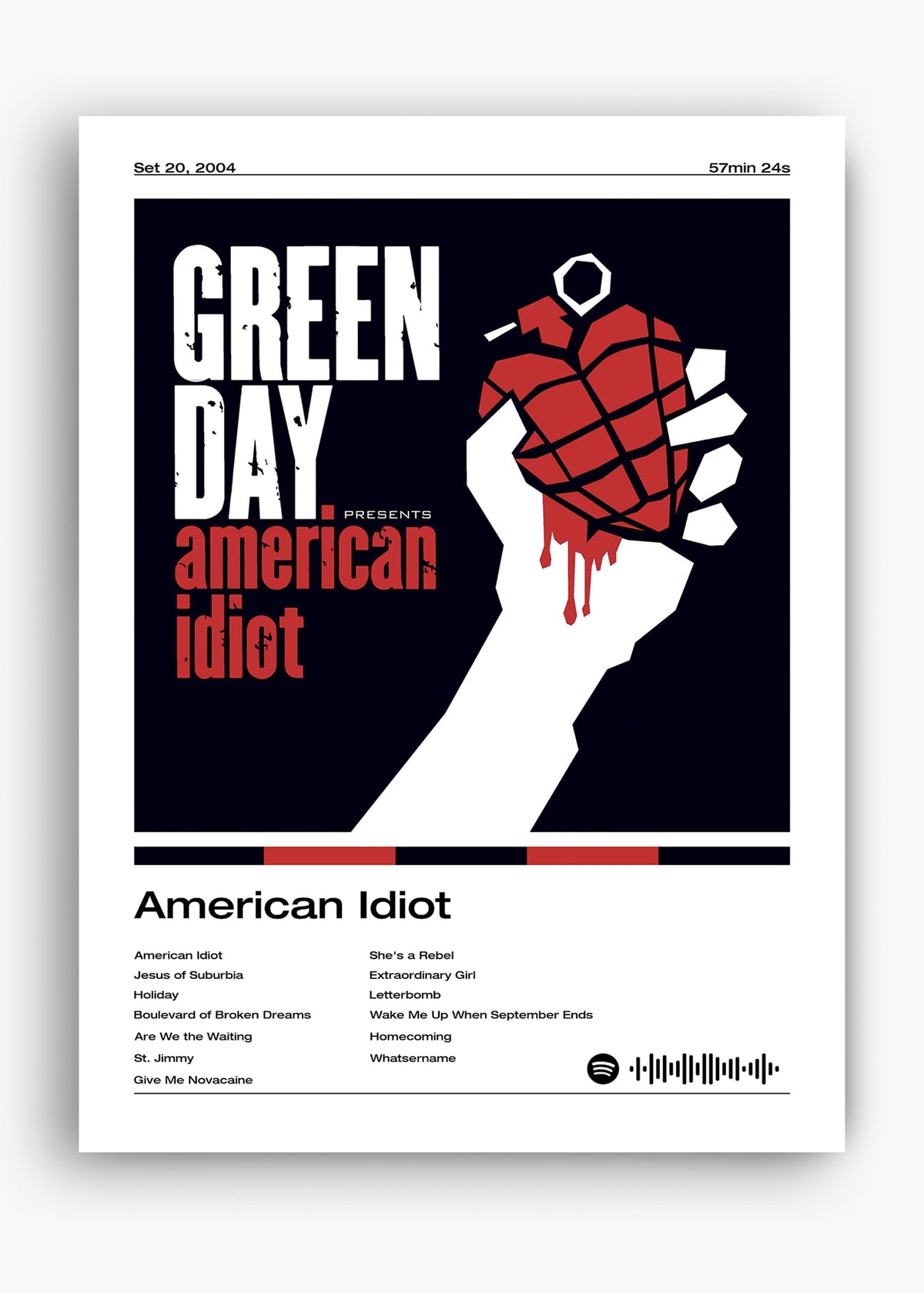 Quadro decorativo Green Day American Idiot — arte de rock para parede | Cübe Quadros