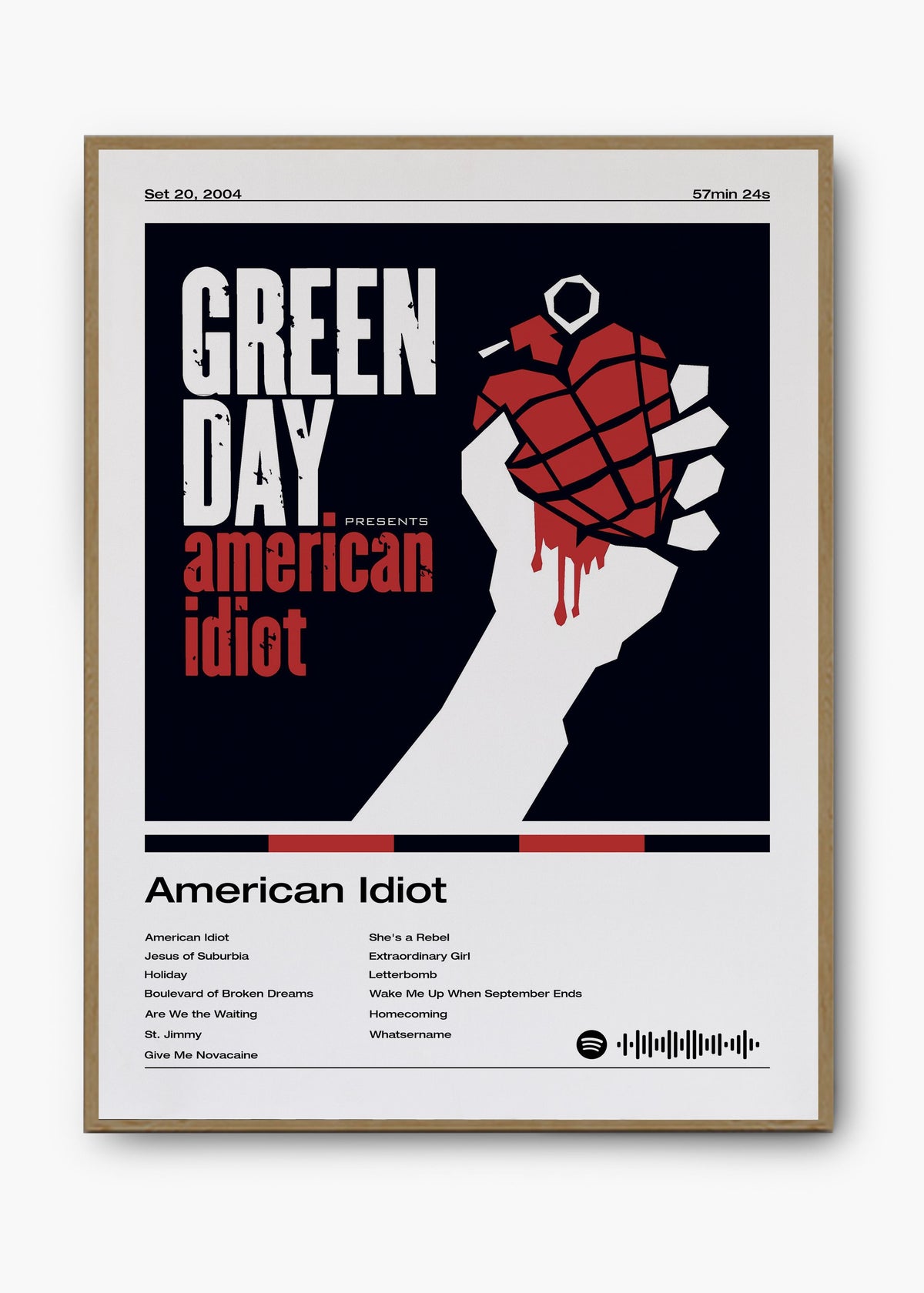 Quadro decorativo Green Day American Idiot — arte de rock para parede | Cübe Quadros