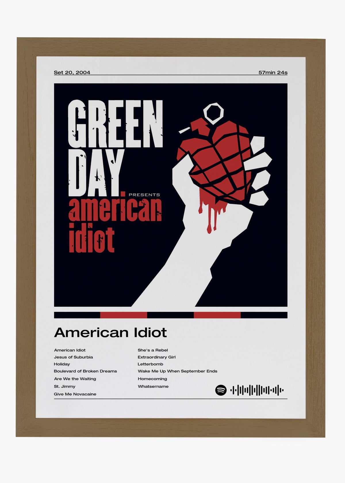 Quadro decorativo Green Day American Idiot — arte de rock para parede | Cübe Quadros