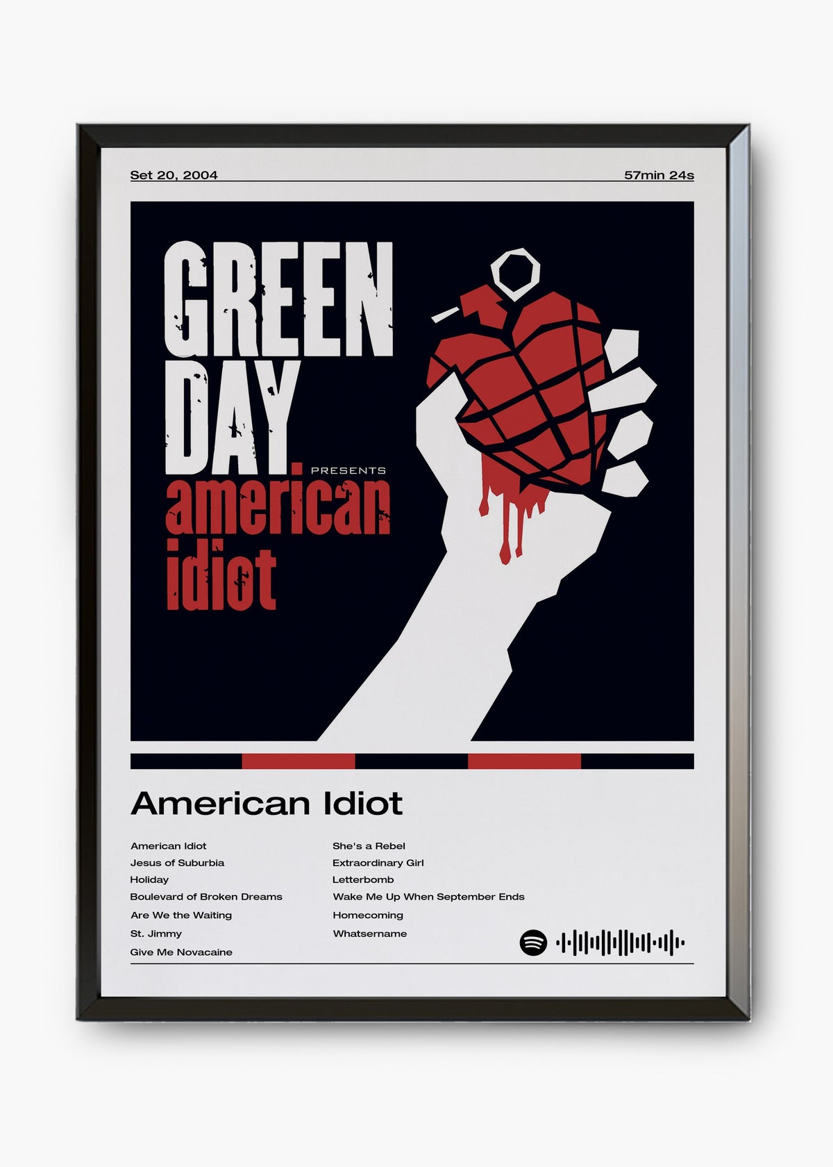Quadro decorativo Green Day American Idiot — arte de rock para parede | Cübe Quadros