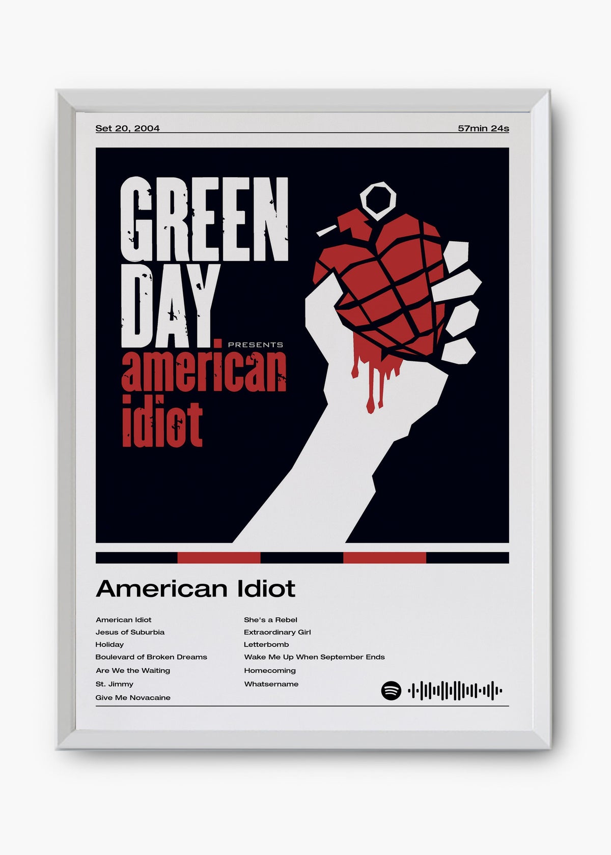 Quadro decorativo Green Day American Idiot — arte de rock para parede | Cübe Quadros
