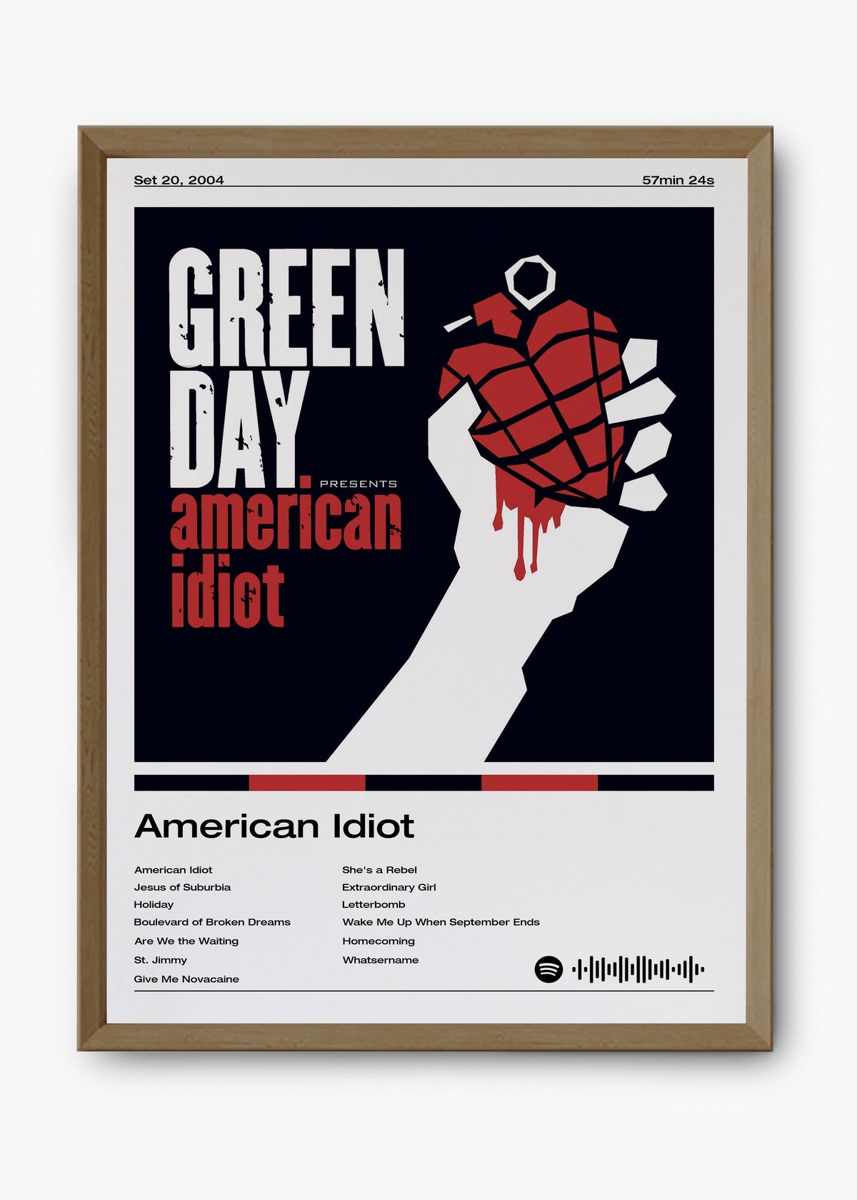 Quadro decorativo Green Day American Idiot — arte de rock para parede | Cübe Quadros