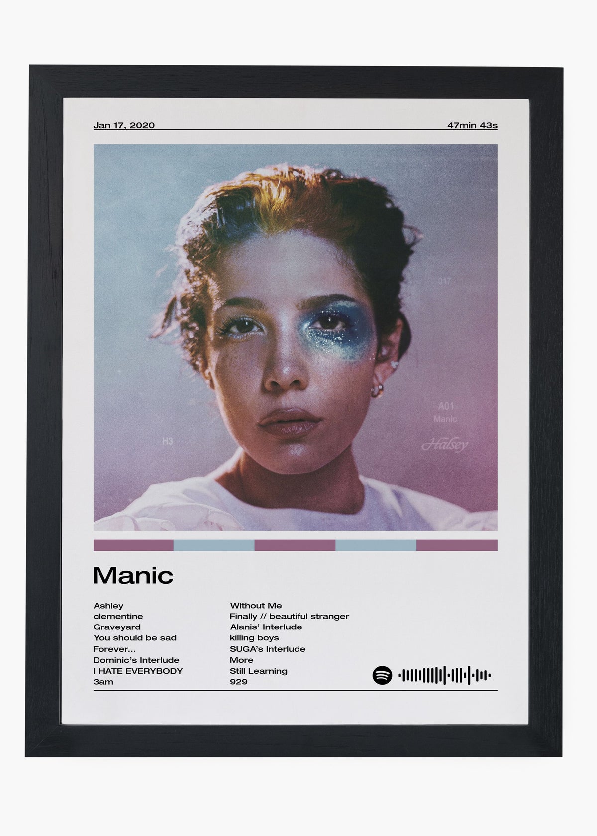 Quadro decorativo Halsey Manic — arte musical para parede | Cübe Quadros