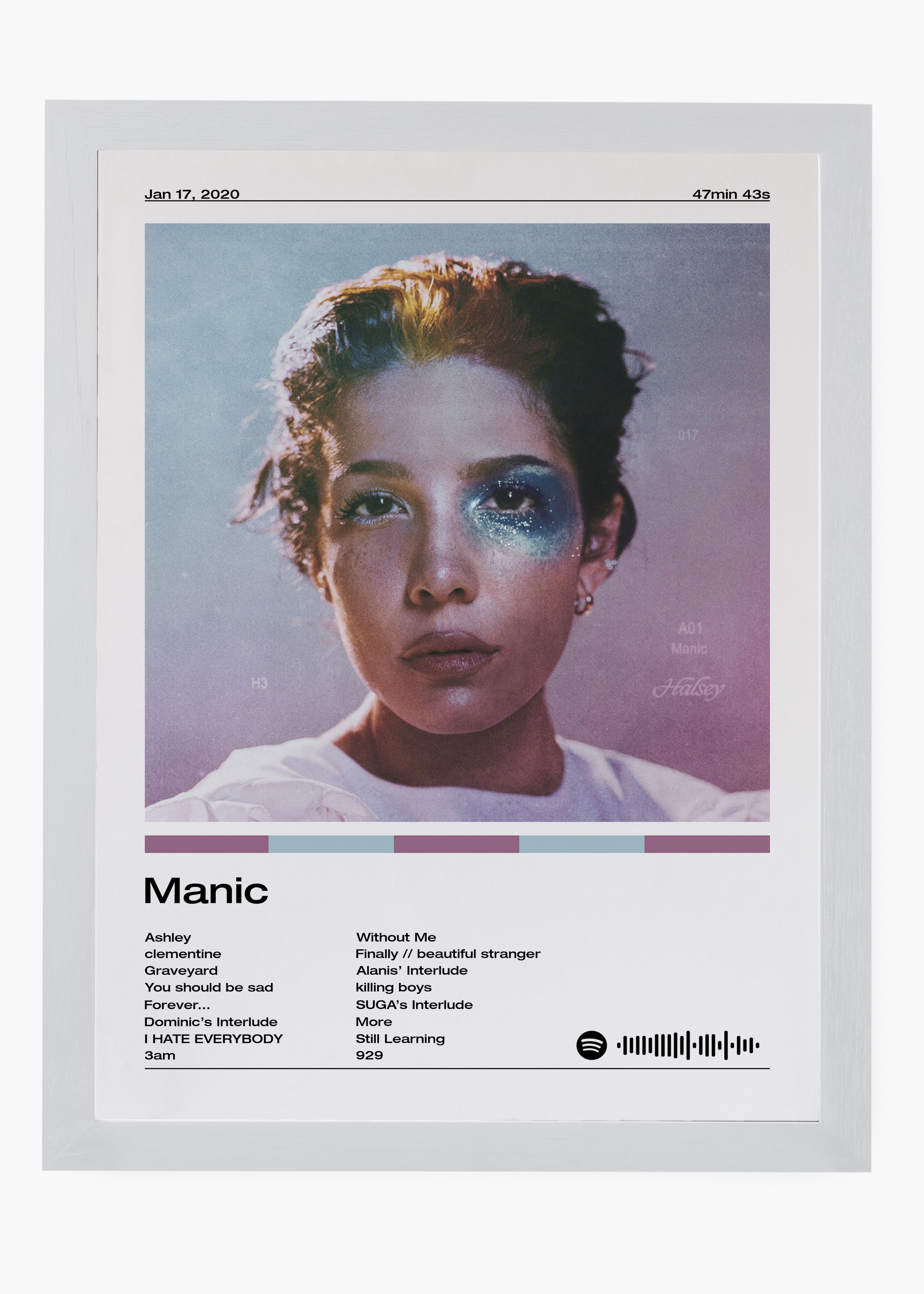 Quadro decorativo Halsey Manic — arte musical para parede | Cübe Quadros