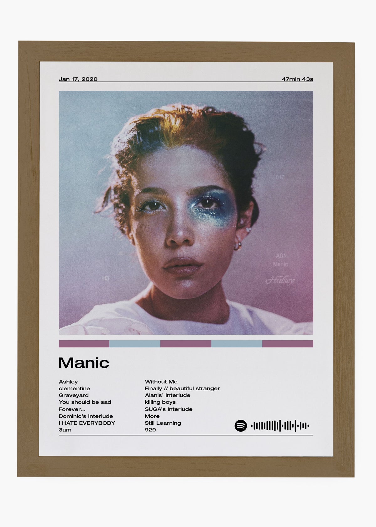 Quadro decorativo Halsey Manic — arte musical para parede | Cübe Quadros