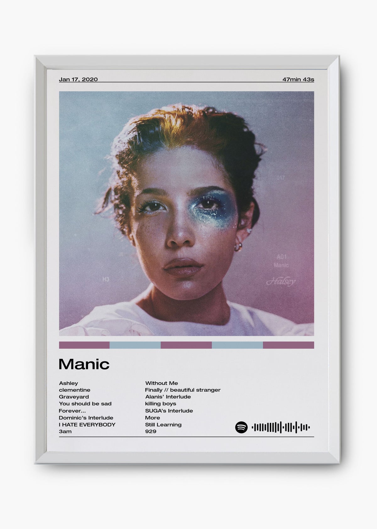Quadro decorativo Halsey Manic — arte musical para parede | Cübe Quadros