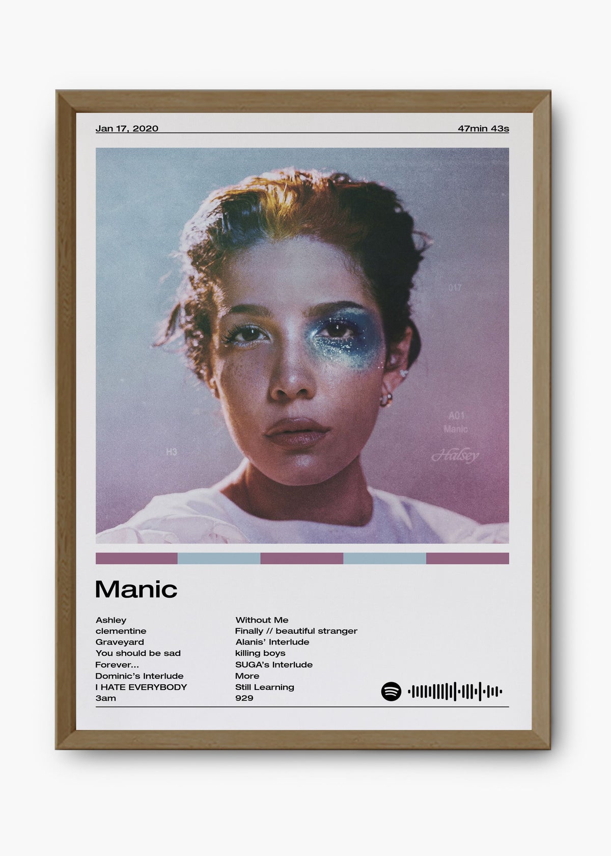 Quadro decorativo Halsey Manic — arte musical para parede | Cübe Quadros