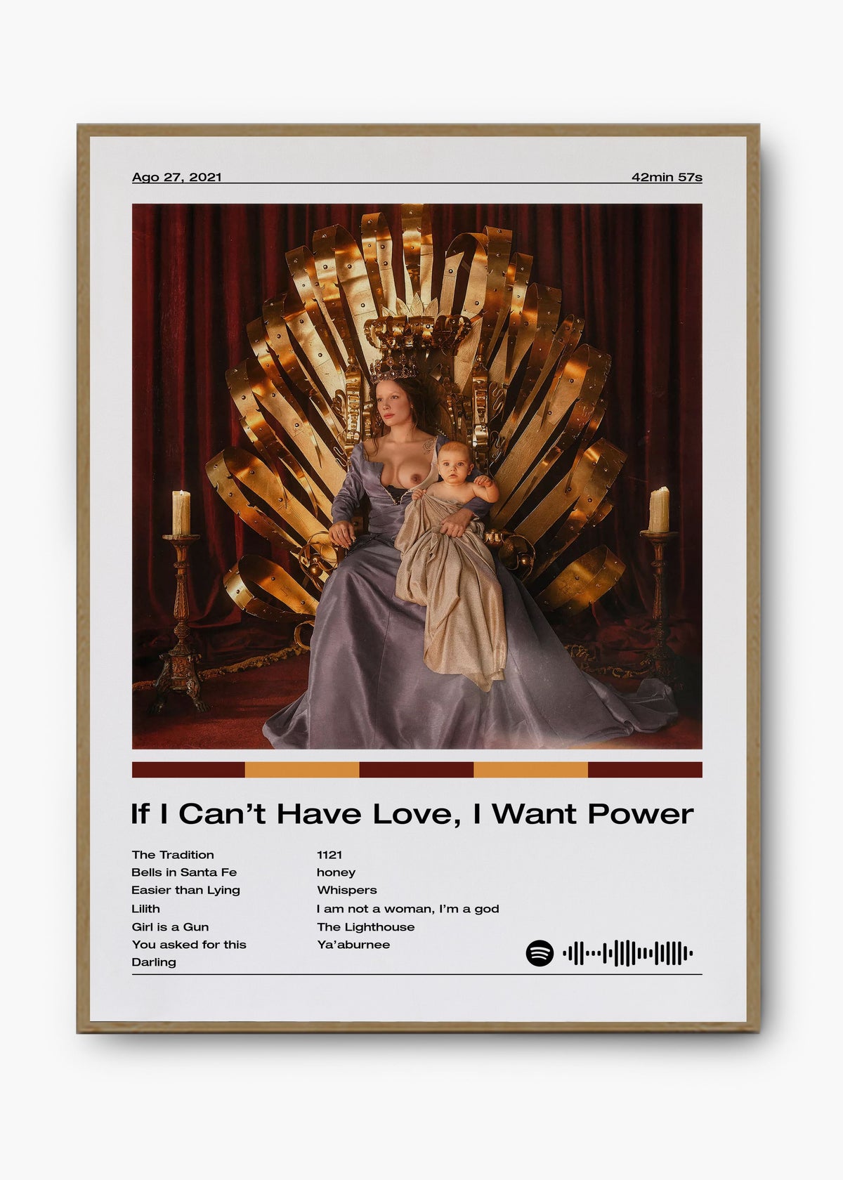 Quadro decorativo Halsey If I Can't Have Love I Want Power — arte musical para parede | Cübe Quadros