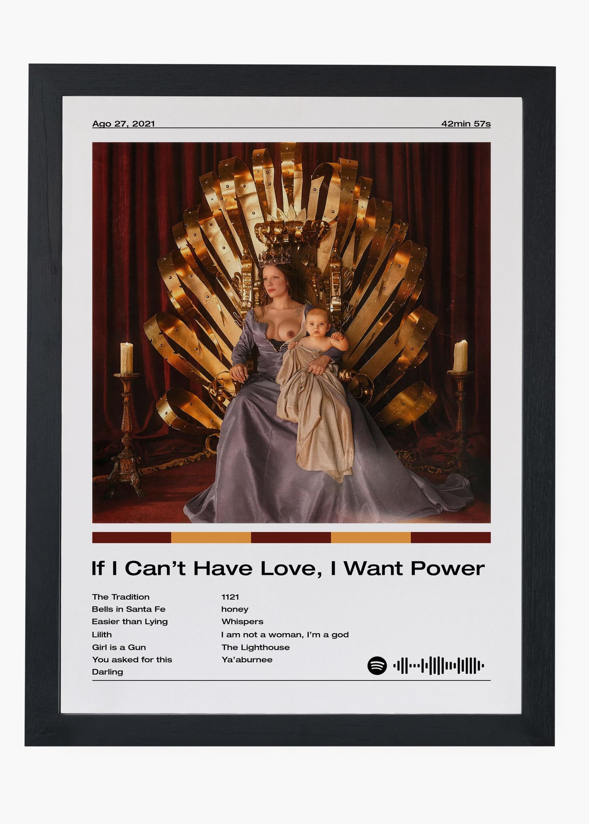 Quadro decorativo Halsey If I Can't Have Love I Want Power — arte musical para parede | Cübe Quadros