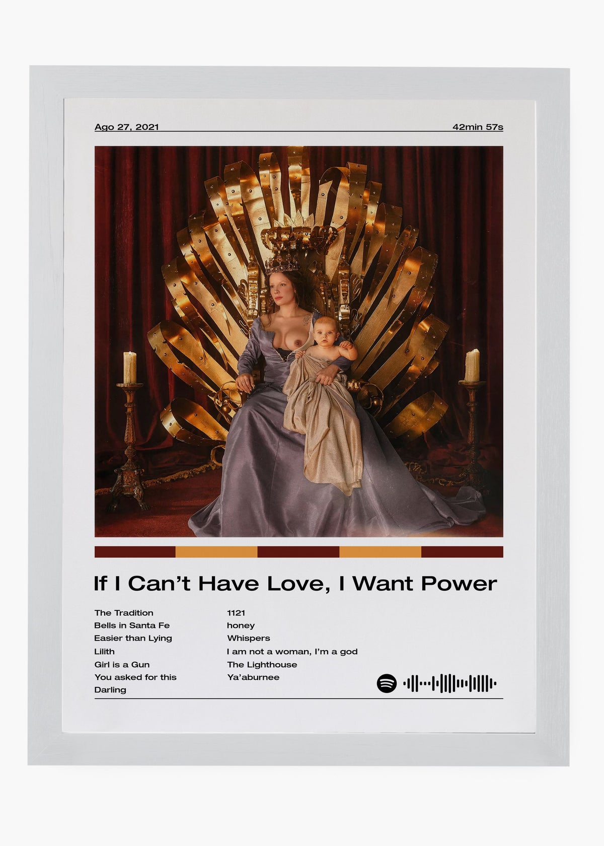 Quadro decorativo Halsey If I Can't Have Love I Want Power — arte musical para parede | Cübe Quadros