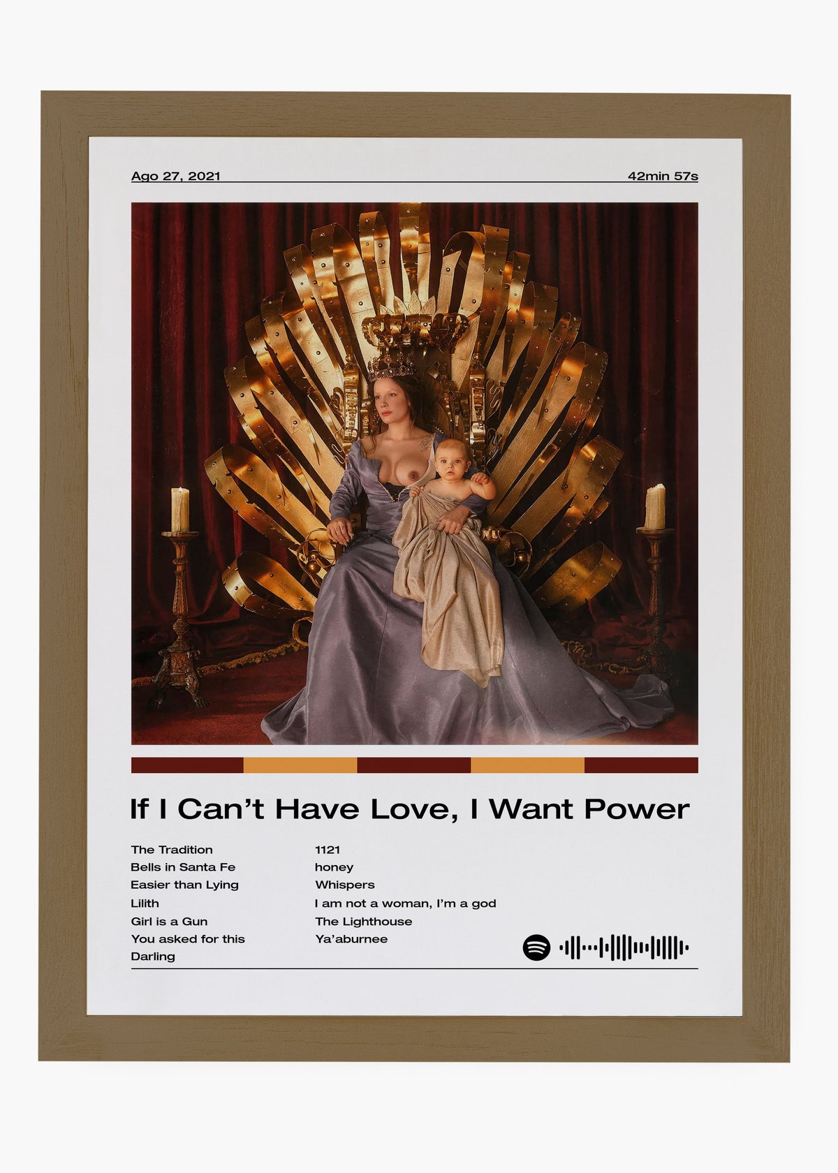 Quadro decorativo Halsey If I Can't Have Love I Want Power — arte musical para parede | Cübe Quadros
