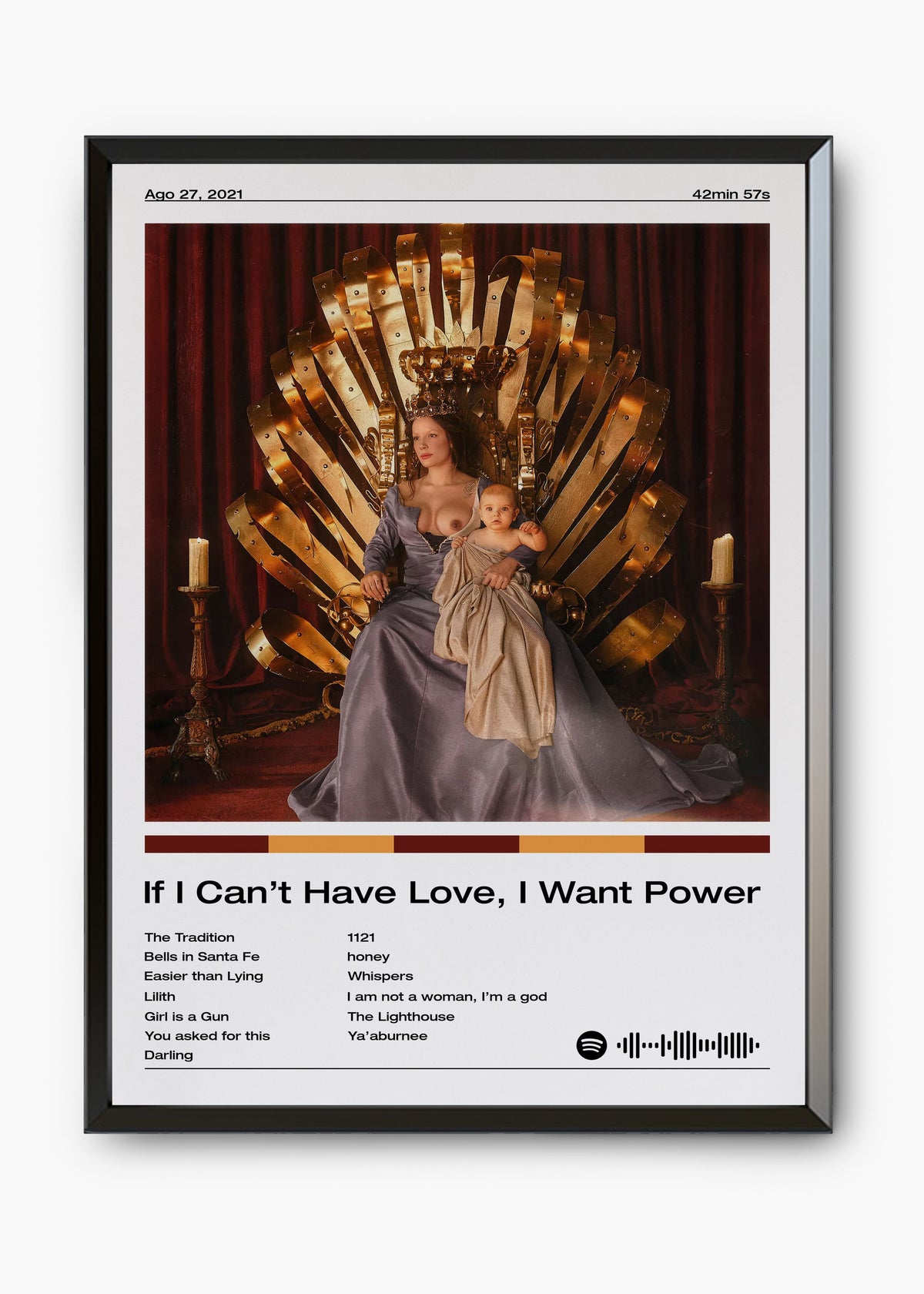Quadro decorativo Halsey If I Can't Have Love I Want Power — arte musical para parede | Cübe Quadros
