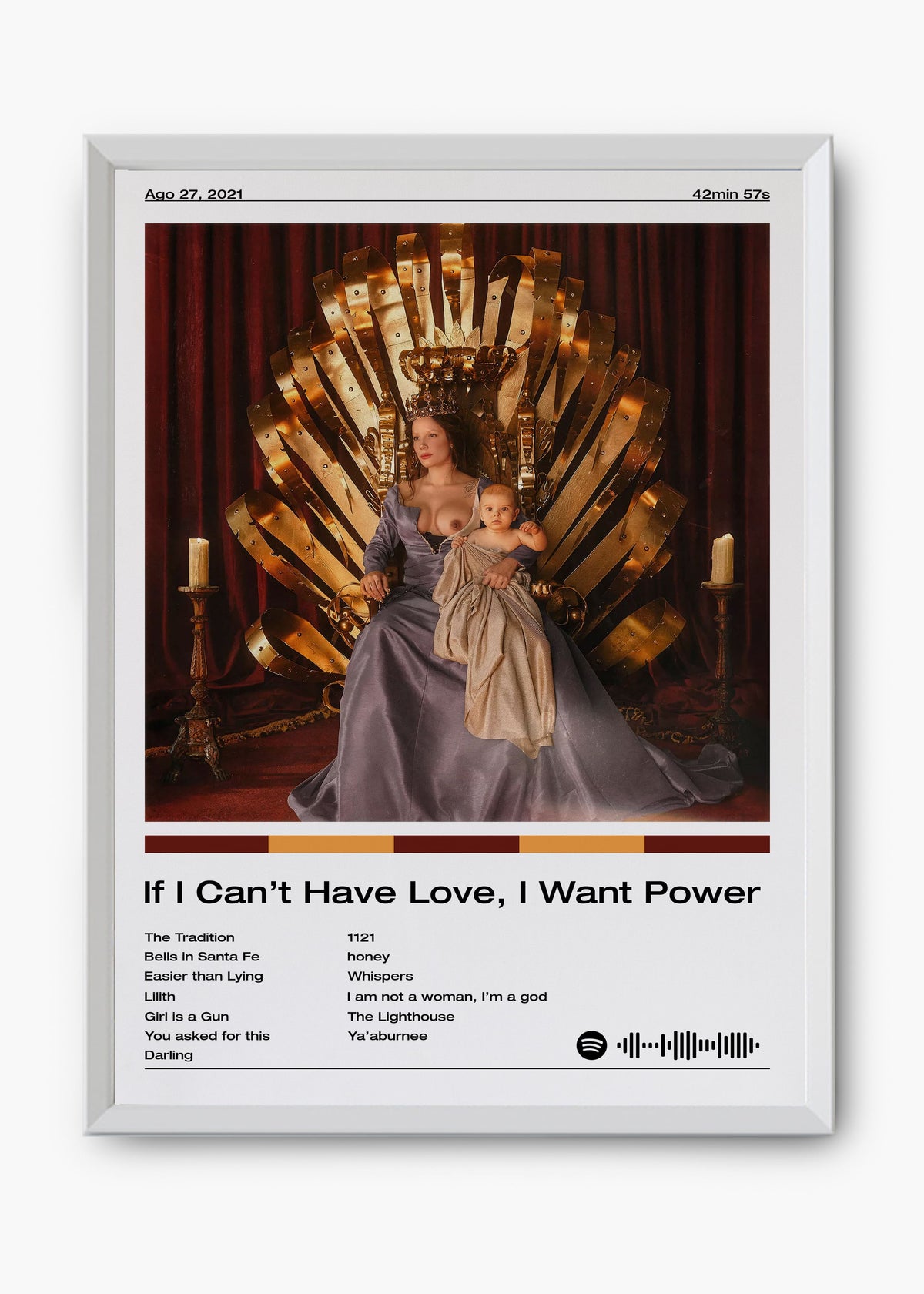 Quadro decorativo Halsey If I Can't Have Love I Want Power — arte musical para parede | Cübe Quadros
