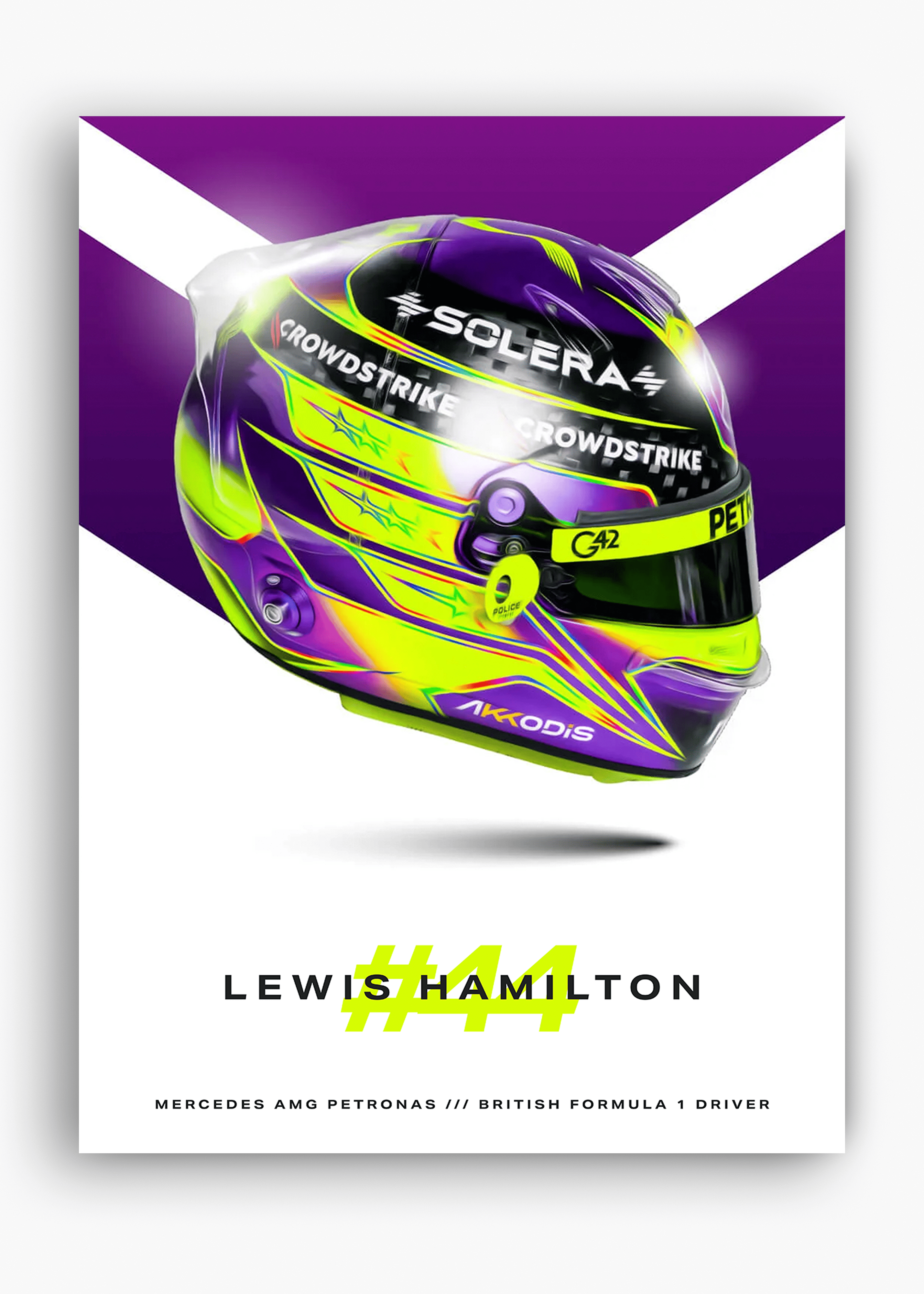 Quadro decorativo Lewis Hamilton 2024 — arte de automobilismo para parede | Cübe Quadros