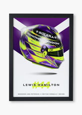 Quadro Capacete Lewis Hamilton 2024 Fórmula 1