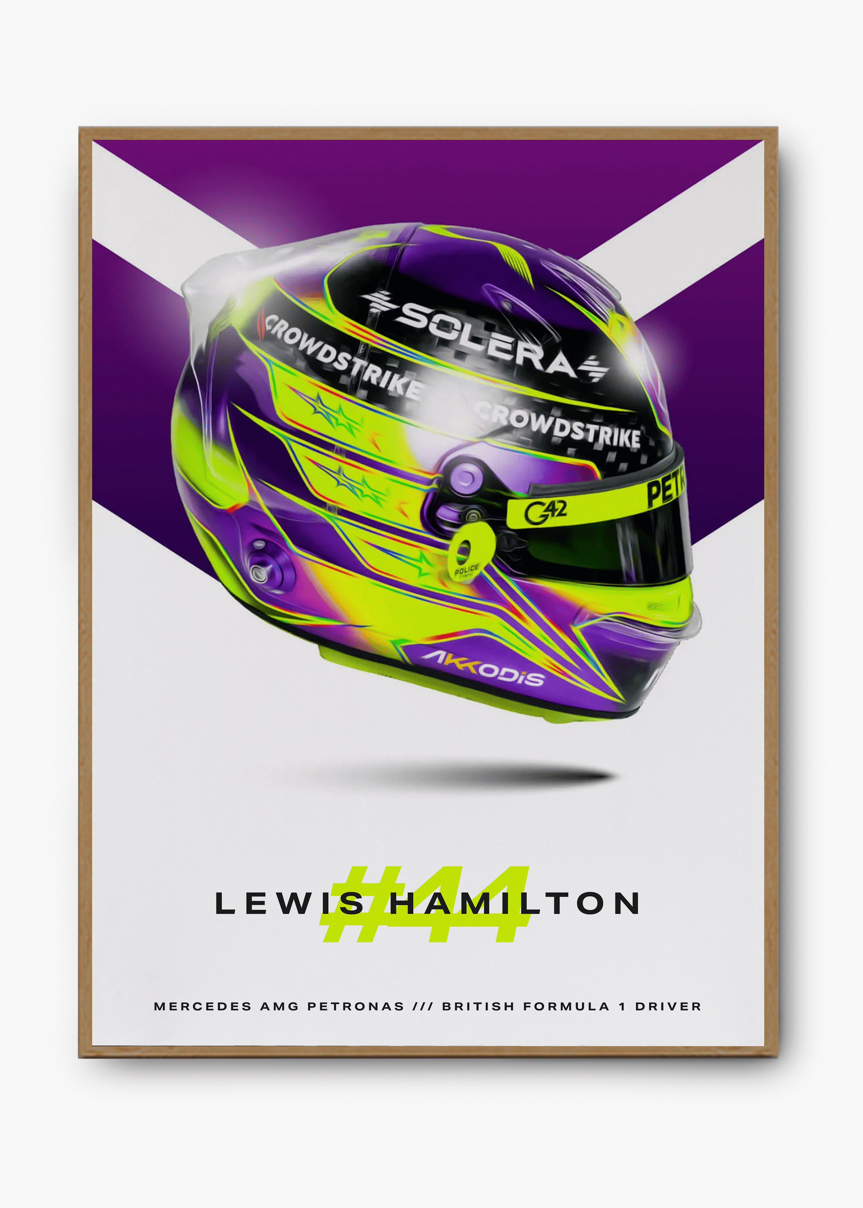 Quadro decorativo Lewis Hamilton 2024 — arte de automobilismo para parede | Cübe Quadros