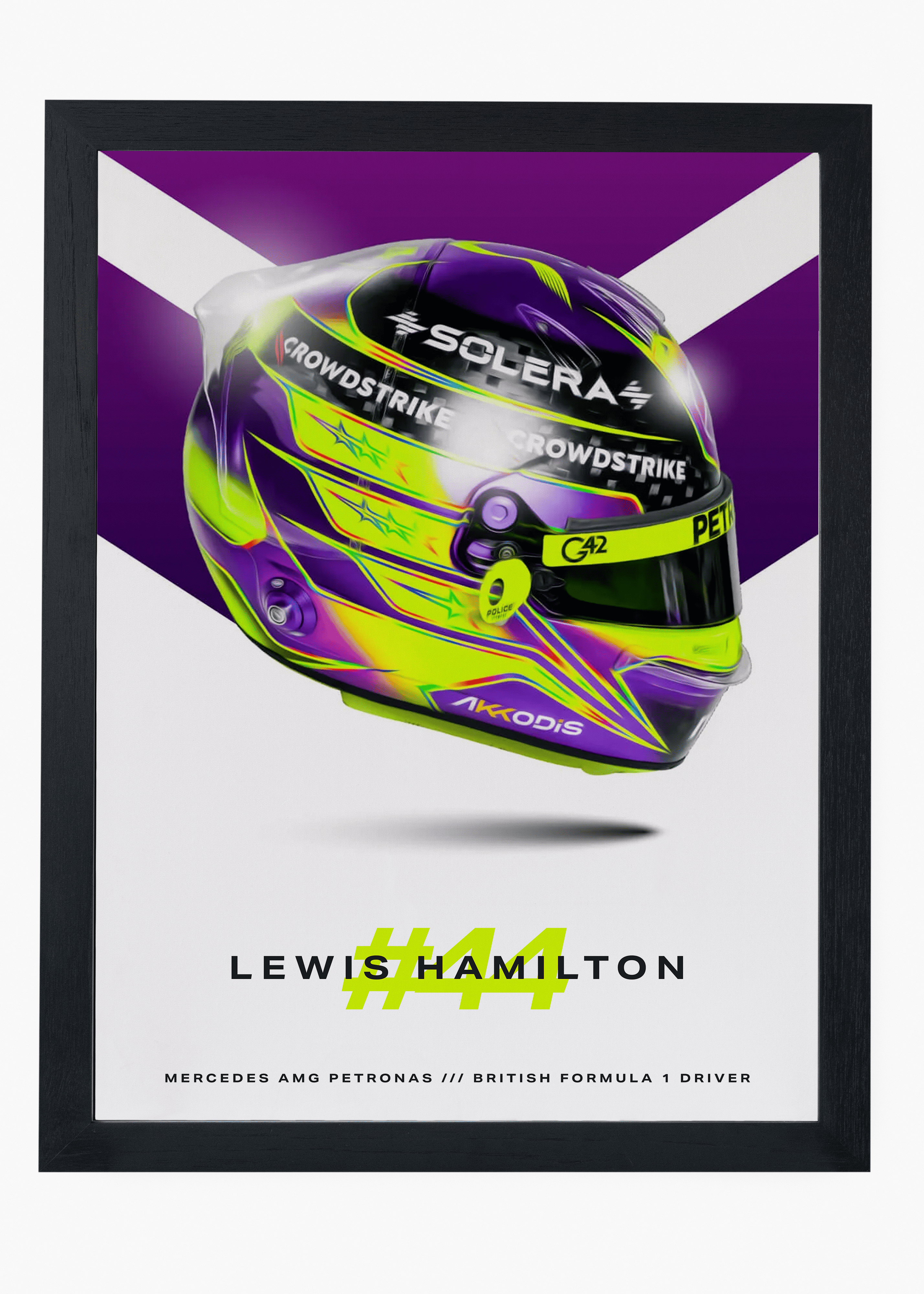 Quadro decorativo Lewis Hamilton 2024 — arte de automobilismo para parede | Cübe Quadros